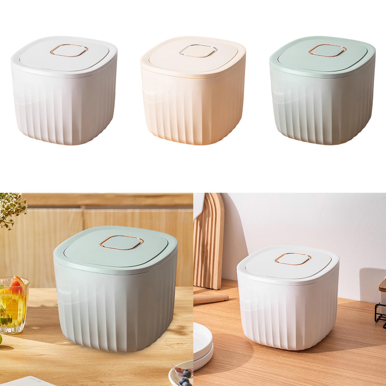 Rice Container Can Canister Jar 11 lbs Sealed Bin for Pantry Household Grain White