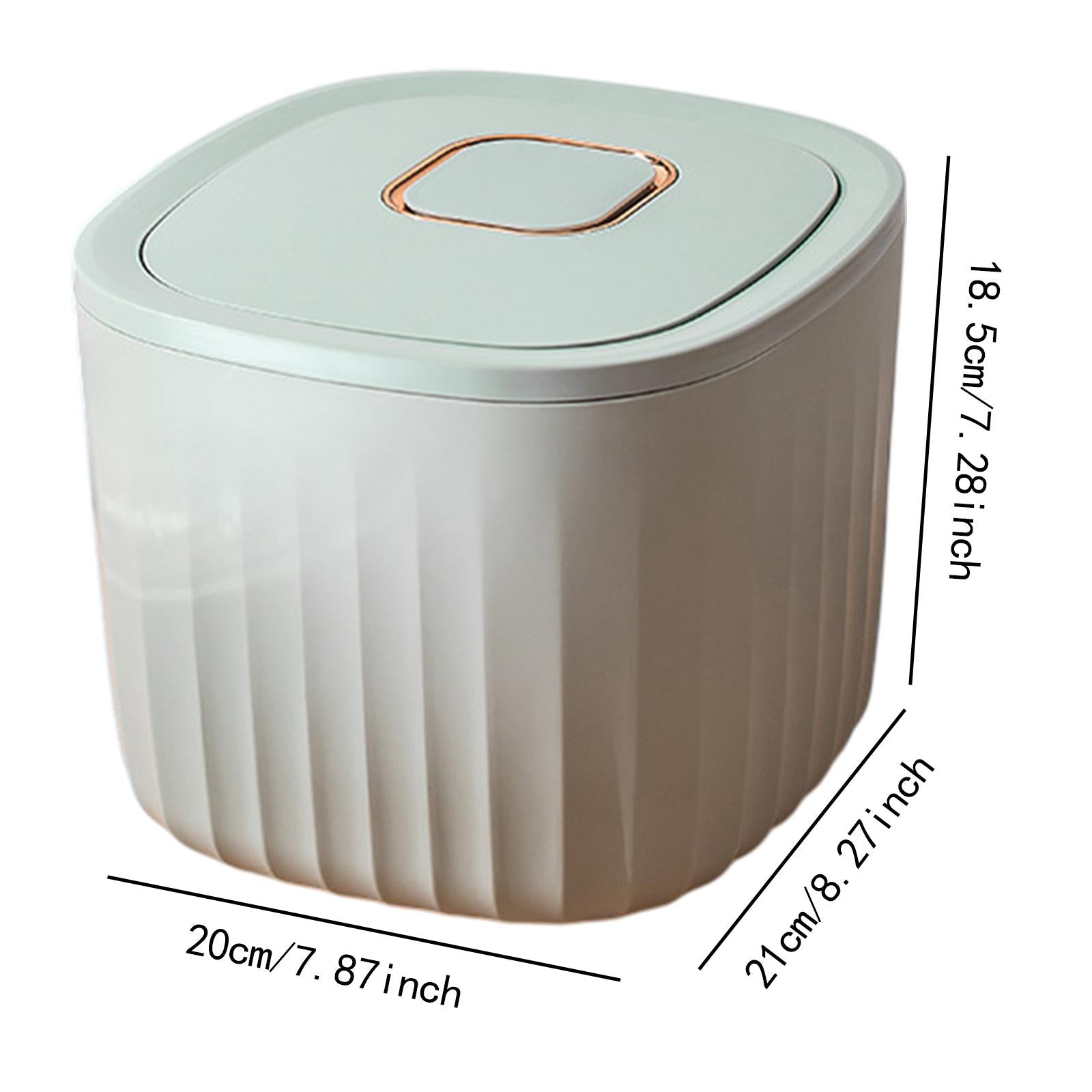 Rice Container Can Canister Jar 11 lbs Sealed Bin for Pantry Household Grain Green