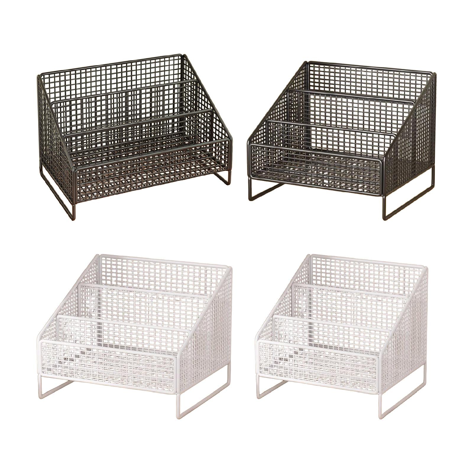 Records Display Stand Office Metal Display Holder for Album Books Collections 36cmx22cmx24cm Black