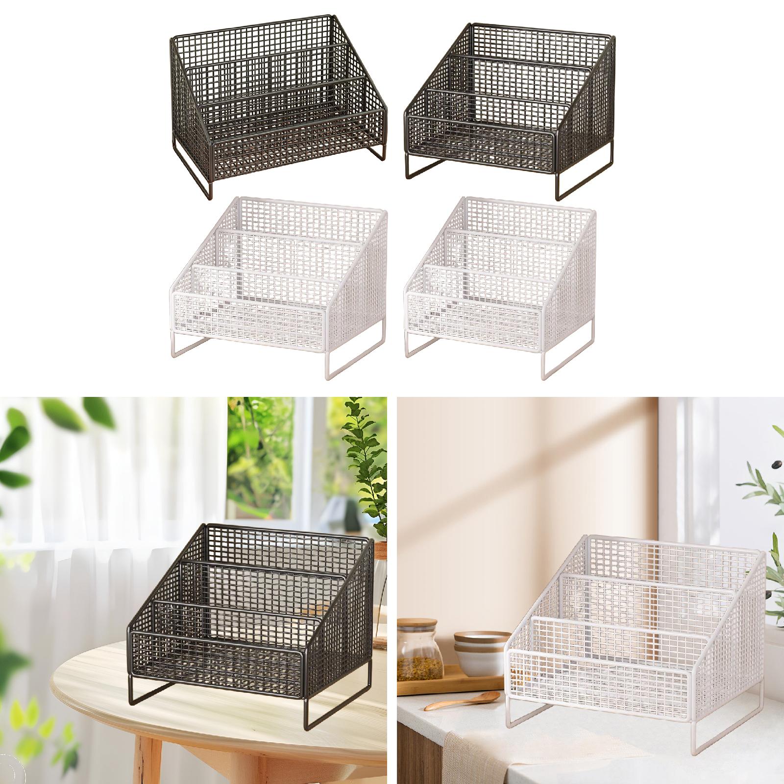 Records Display Stand Office Metal Display Holder for Album Books Collections 36cmx22cmx24cm Black