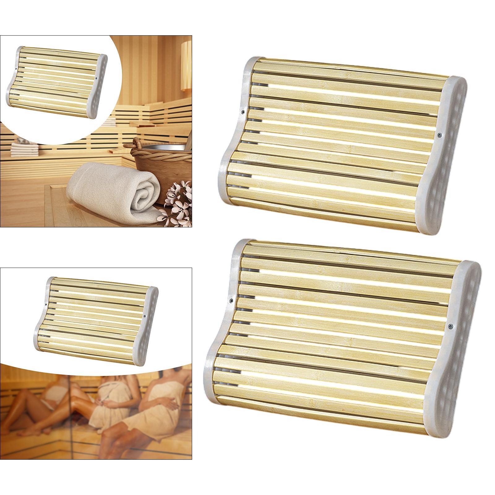 Bamboo Sauna Headrest Pillow Accessories Sauna Backrest for SPA Relaxing Gym 27cmx33cm