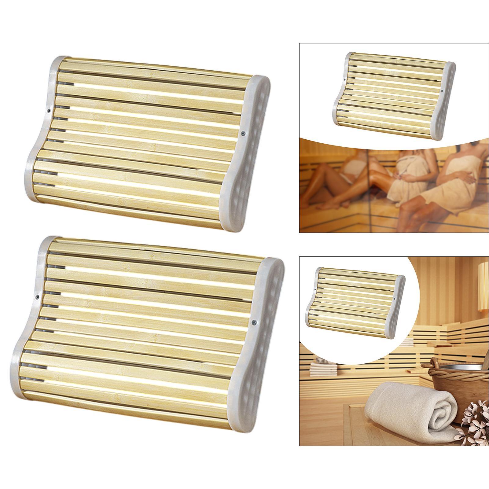 Bamboo Sauna Headrest Pillow Accessories Sauna Backrest for SPA Relaxing Gym 27cmx33cm