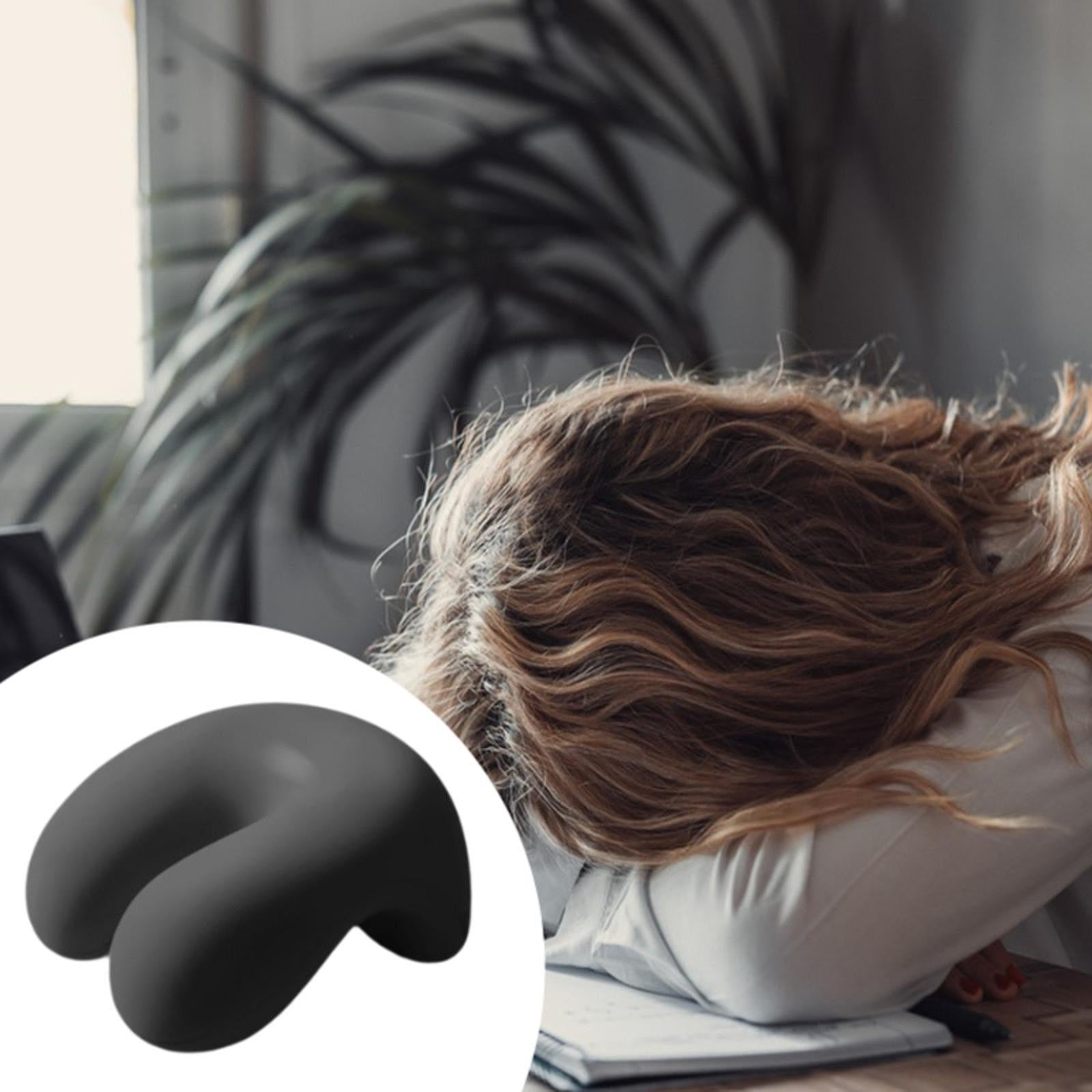 Neck Cushion Non Slip Memory Foam for Men Women Desk Sleeping Napping Pillow black