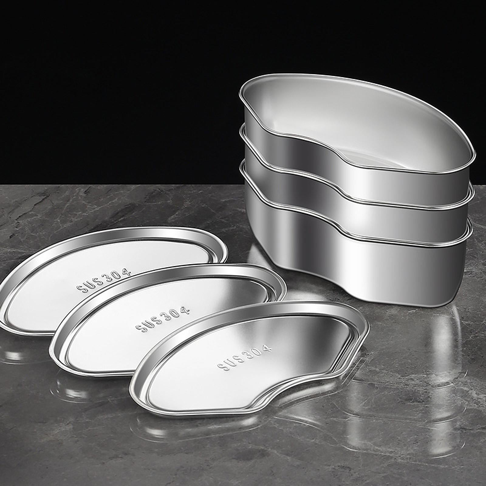 3 Pieces Food Steamer Boxes with Lids Multiuse Reusable Stainless Steel Bowl