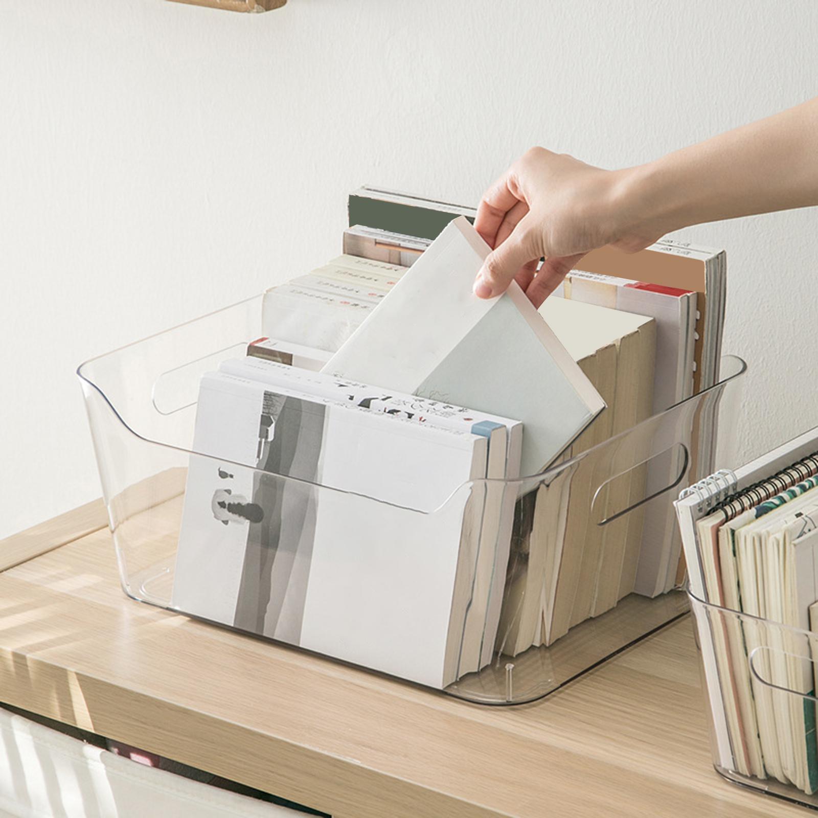 Desktop Storage Box Rack Multipurpose Transparent for Vanity Cabinet Jewelry 27.3cmx19.2cmx12.5cm