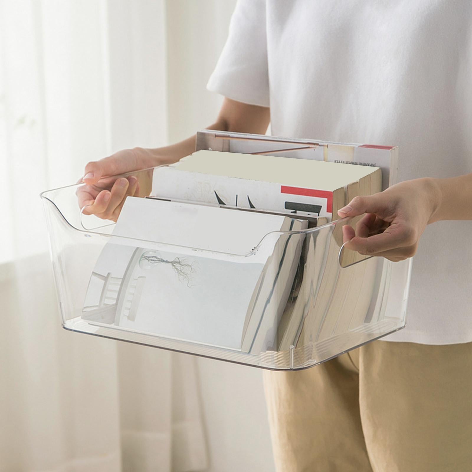 Desktop Storage Box Rack Multipurpose Transparent for Vanity Cabinet Jewelry 27.3cmx19.2cmx12.5cm