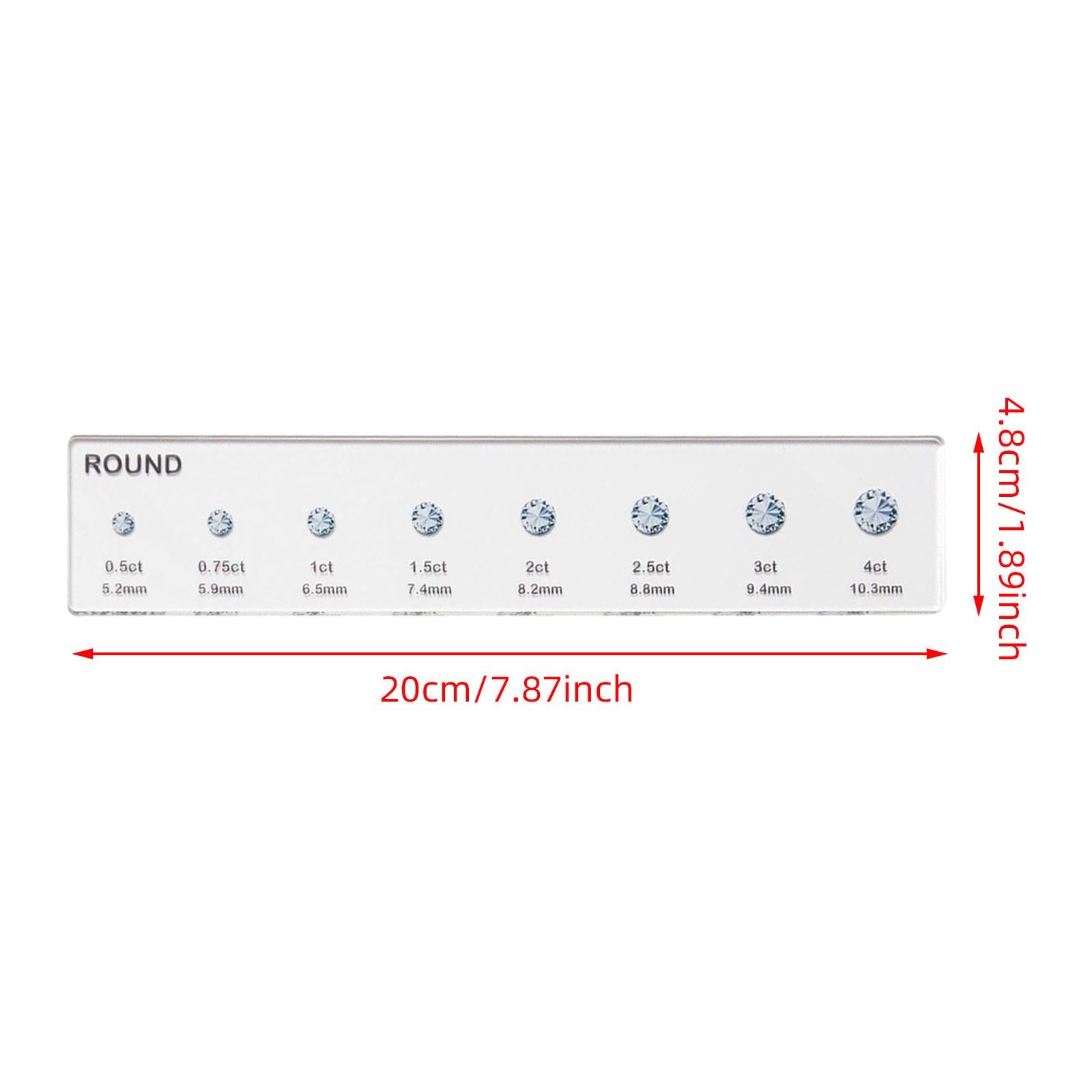 Diamond Sizes Shape Compare Tool Portable Size Reference Transparent Utility Round