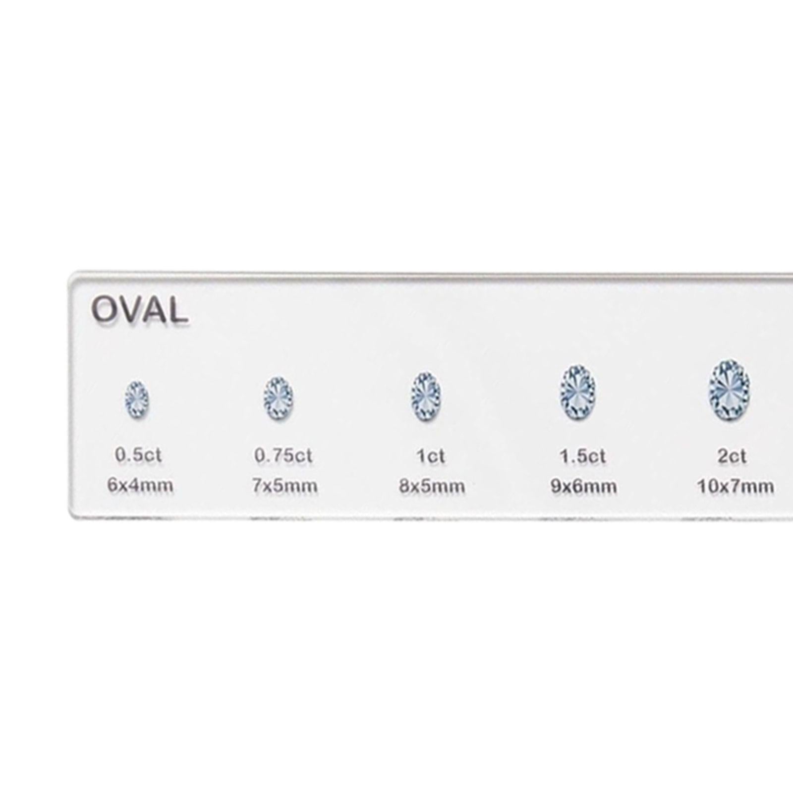 Diamond Sizes Shape Compare Tool Portable Size Reference Transparent Utility Oval