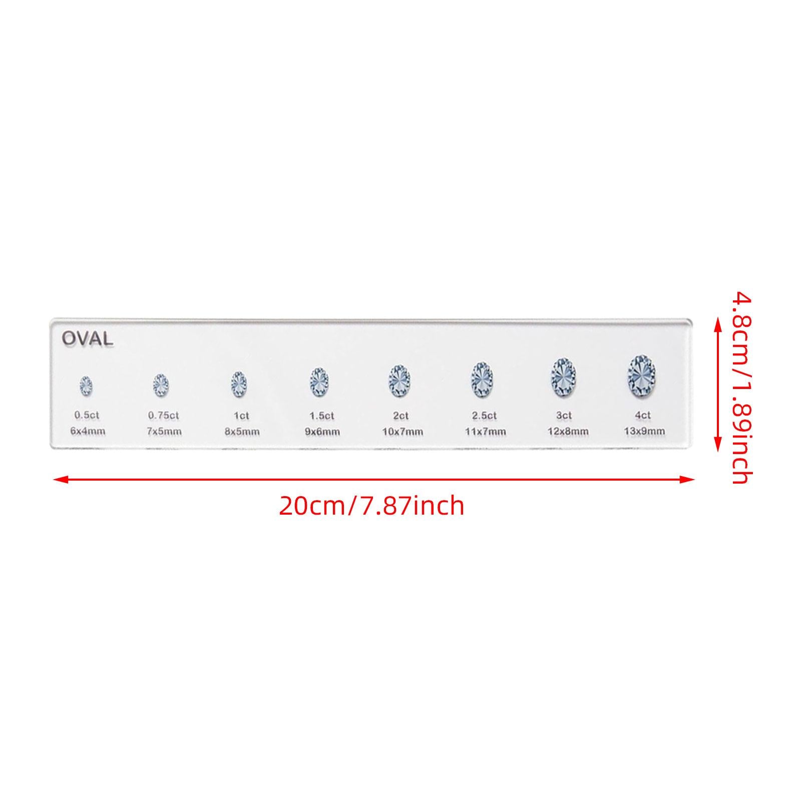Diamond Sizes Shape Compare Tool Portable Size Reference Transparent Utility Oval