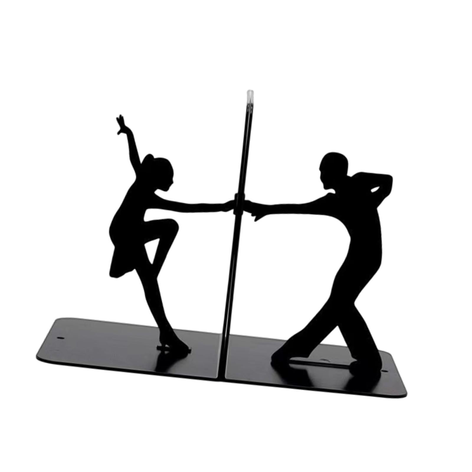 Metal Bookends Decorative Books Desktop Organizer for Office Bookcase School Two people
