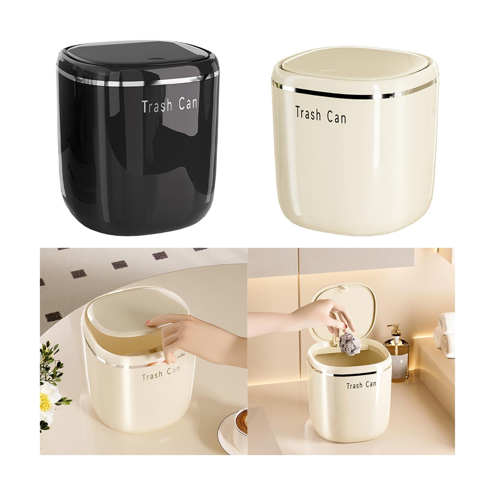 Small Trash Can Stylish Convenient Counter Waste Basket for Home Car Kitchen Black