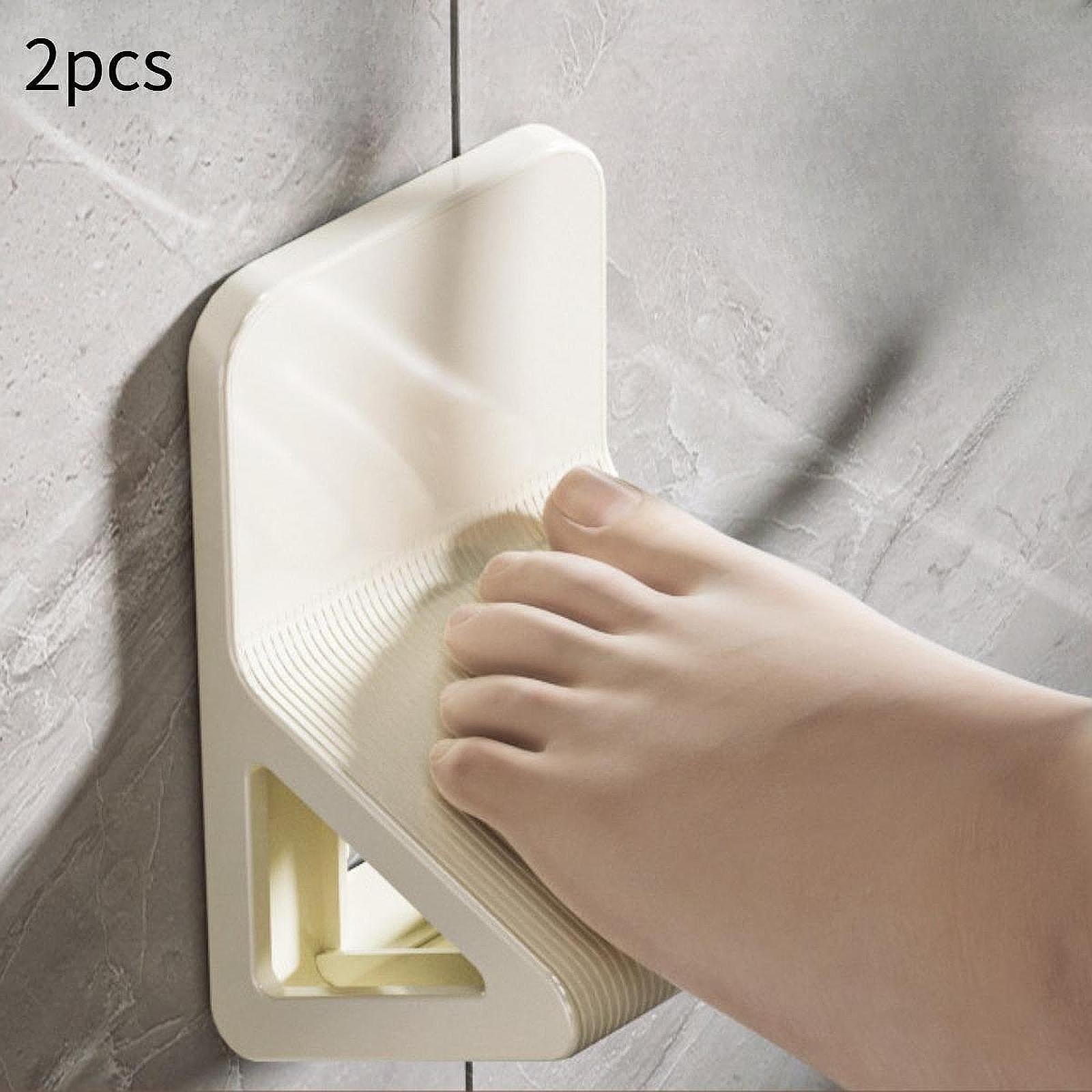 2Pcs Shower Foot Rest Anti Slip Bathroom Foot Pedals for Bathroom Home Milky White