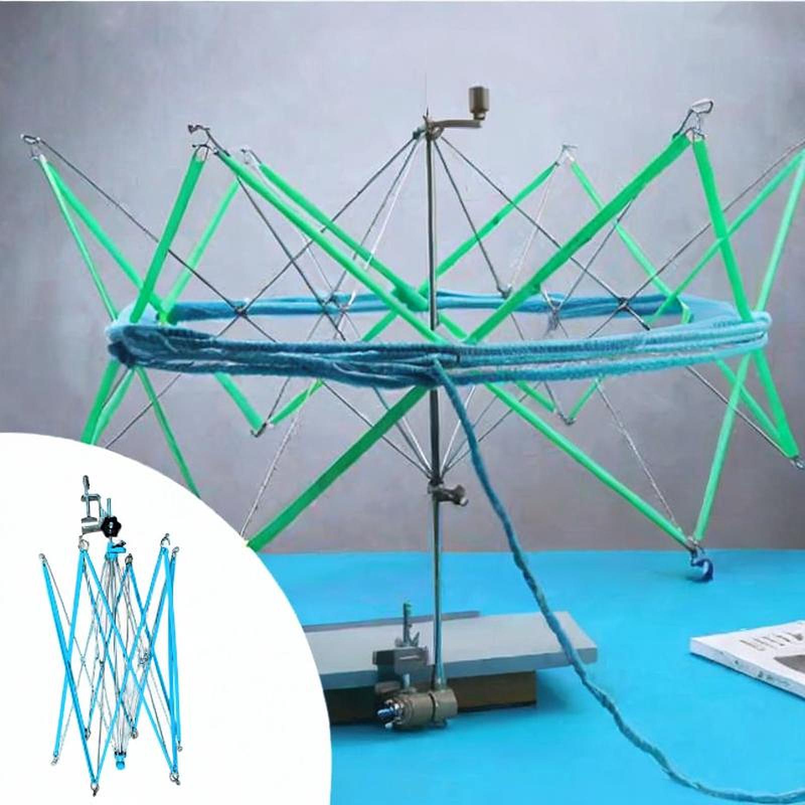 Umbrella Swift Yarn Winder DIY Craft Folded Crafts Handmade Yarn Ball Winder blue