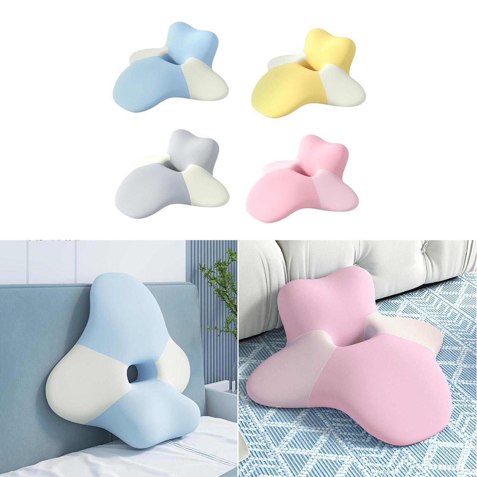 Neck Pillow Removable Pillowcase Hollow Travel Shoulder Support for Sleeping blue