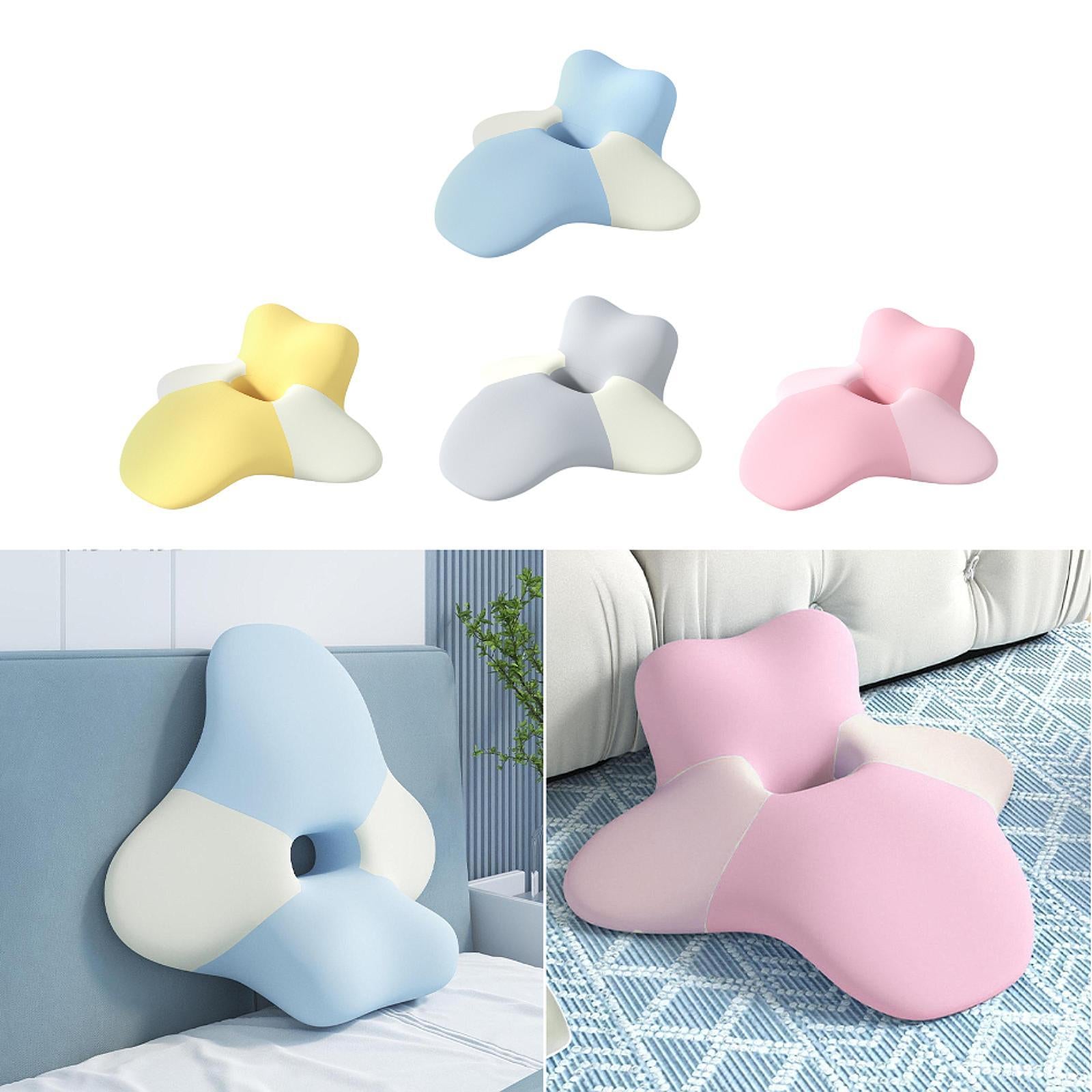Neck Pillow Removable Pillowcase Hollow Travel Shoulder Support for Sleeping blue
