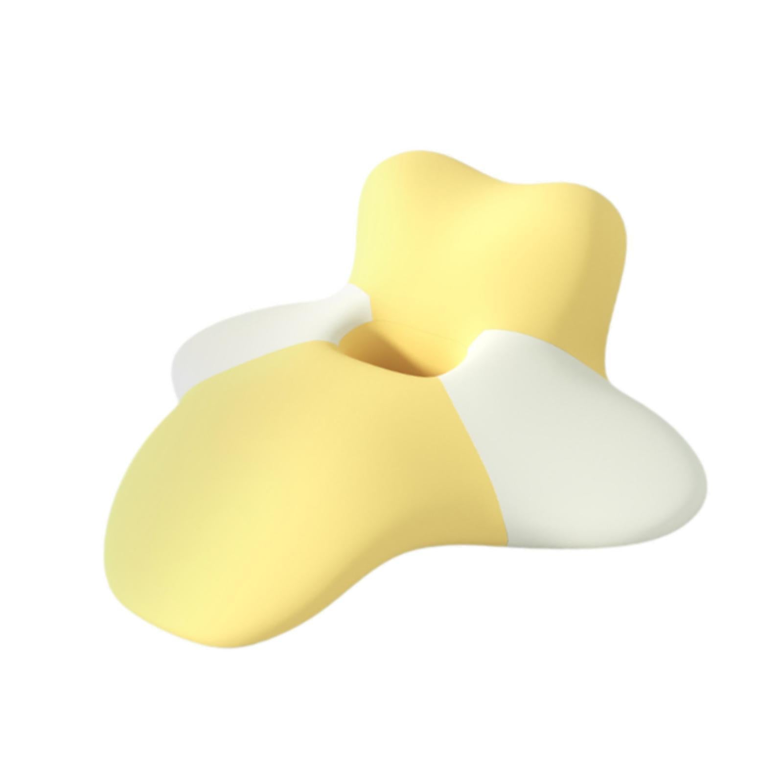Neck Pillow Removable Pillowcase Hollow Travel Shoulder Support for Sleeping yellow