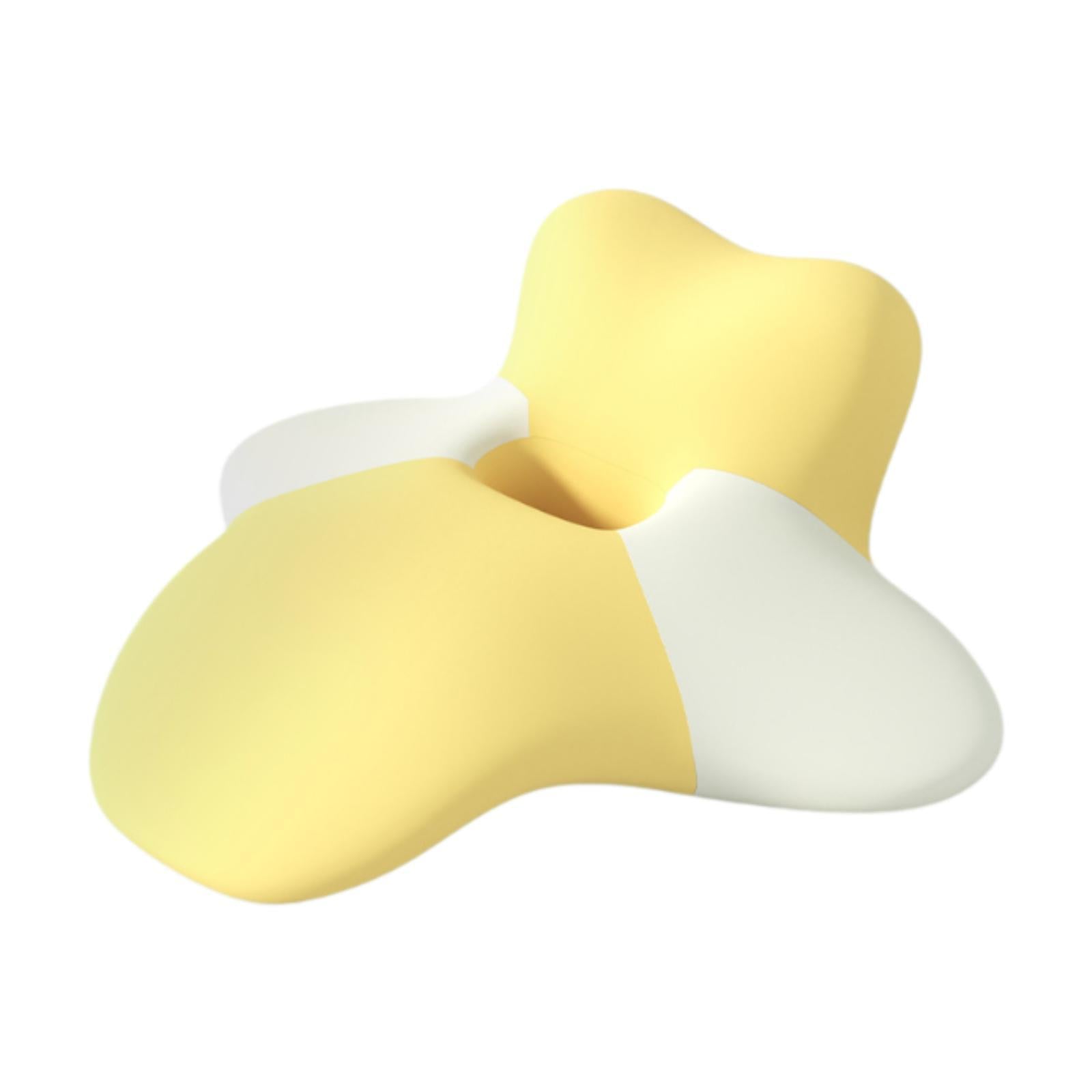 Neck Pillow Removable Pillowcase Hollow Travel Shoulder Support for Sleeping yellow