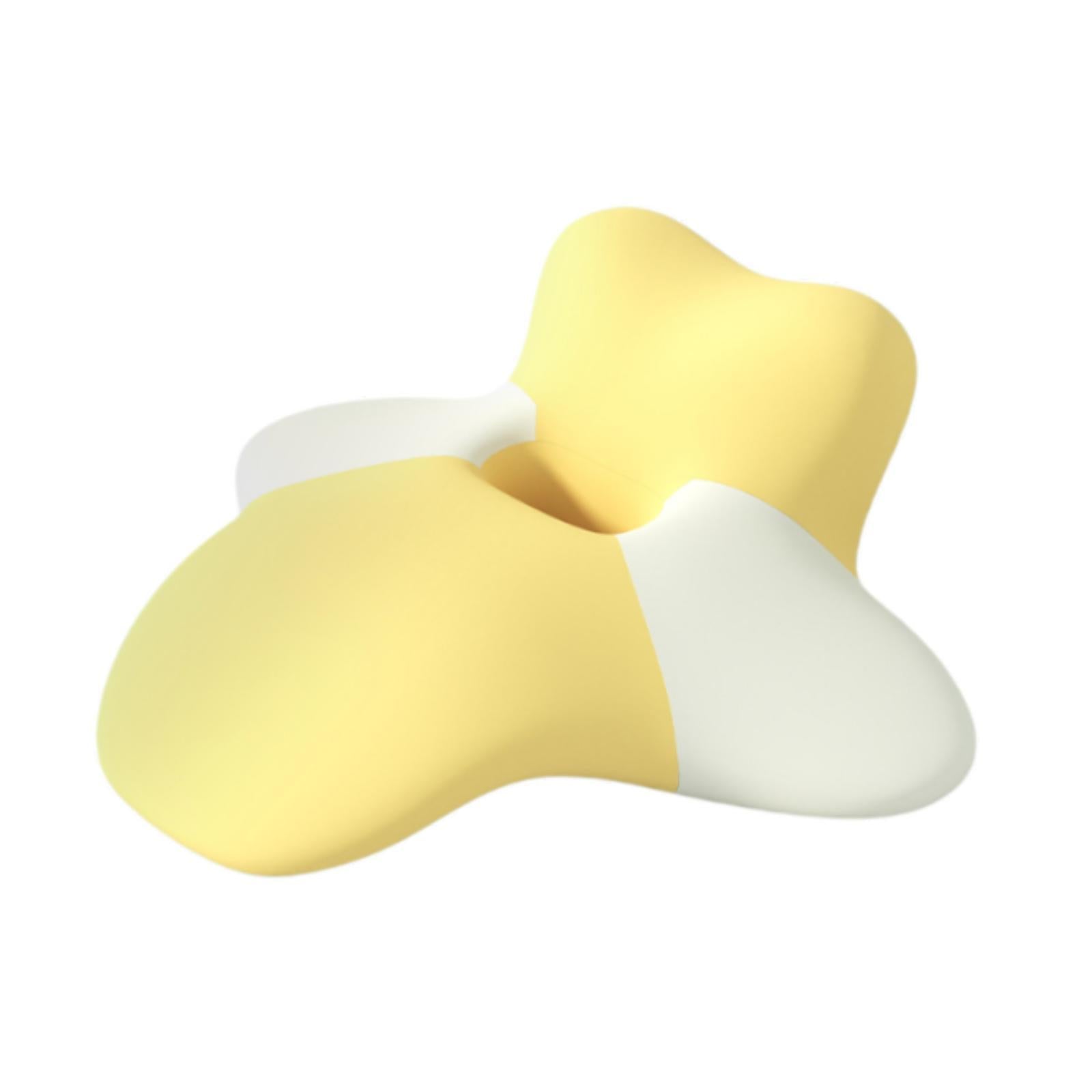 Neck Pillow Removable Pillowcase Hollow Travel Shoulder Support for Sleeping yellow