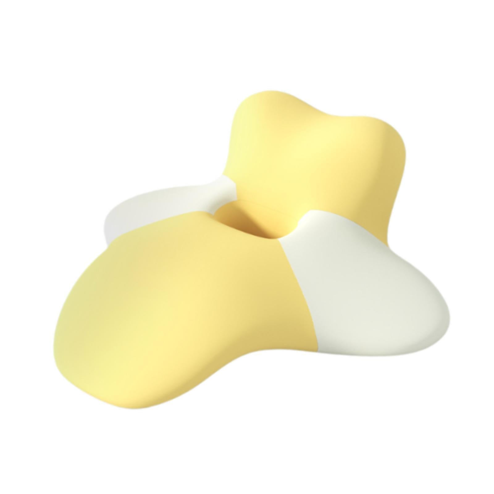 Neck Pillow Removable Pillowcase Hollow Travel Shoulder Support for Sleeping yellow
