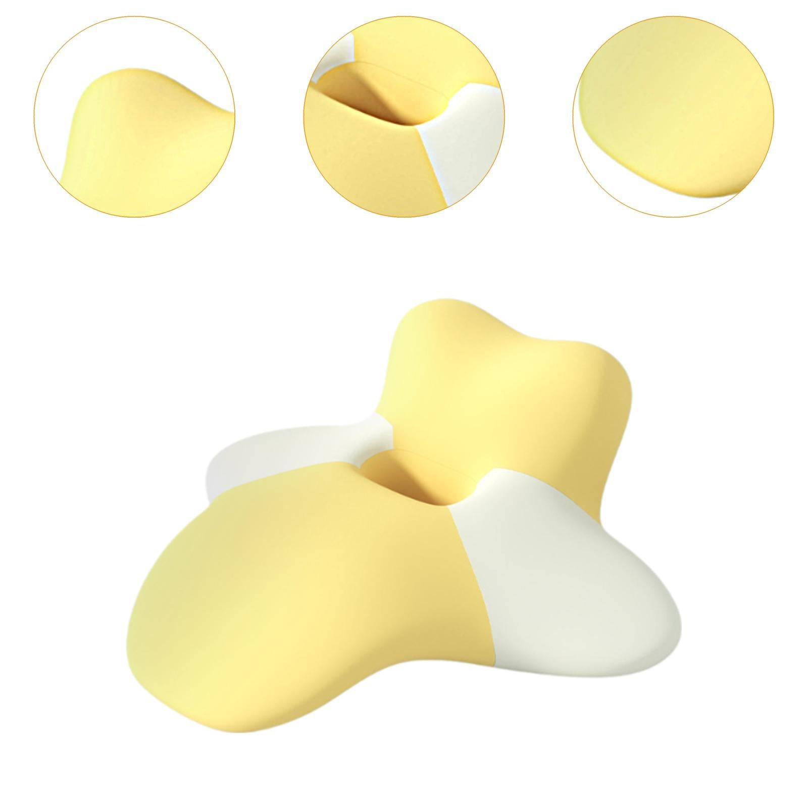 Neck Pillow Removable Pillowcase Hollow Travel Shoulder Support for Sleeping yellow