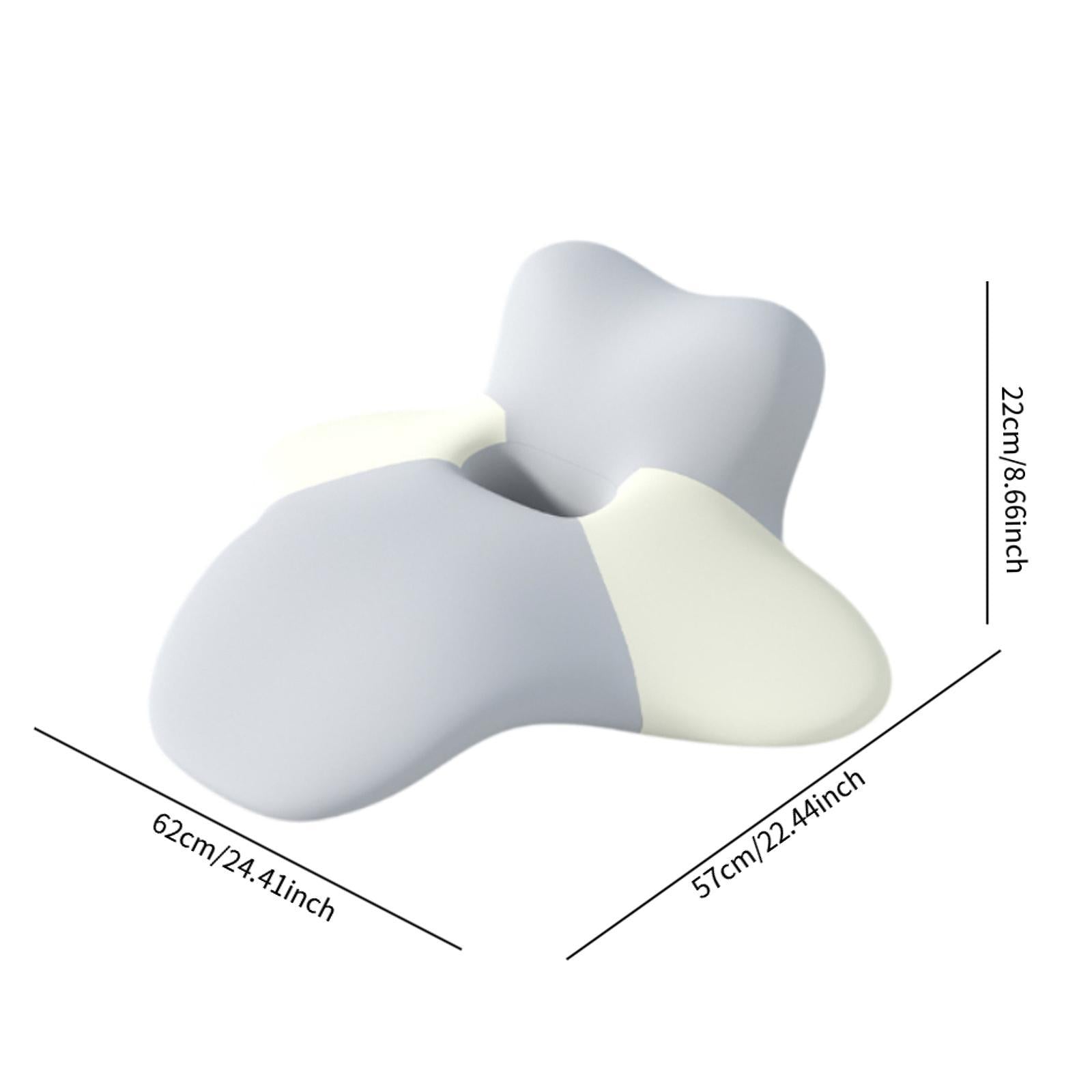 Neck Pillow Removable Pillowcase Hollow Travel Shoulder Support for Sleeping gray