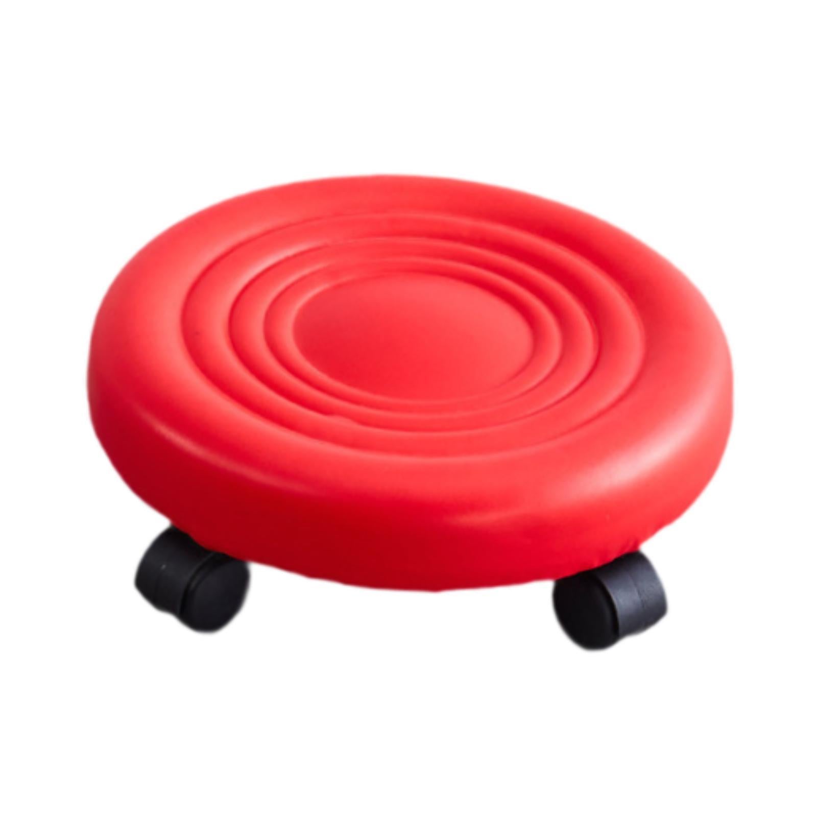 Low Height Rolling Stool with Swivel Caster for Mechanical Manicure Sport Red