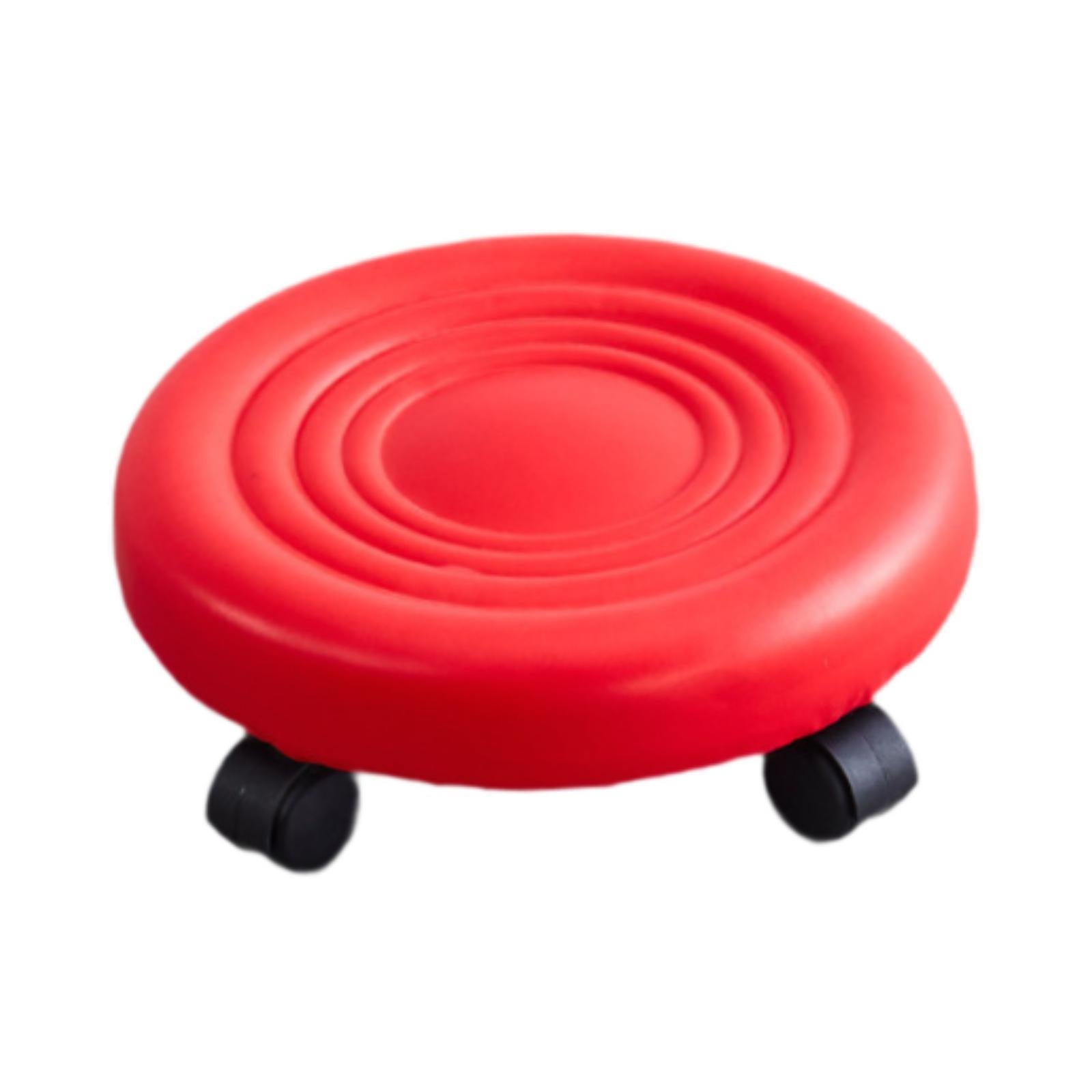 Low Height Rolling Stool with Swivel Caster for Mechanical Manicure Sport Red