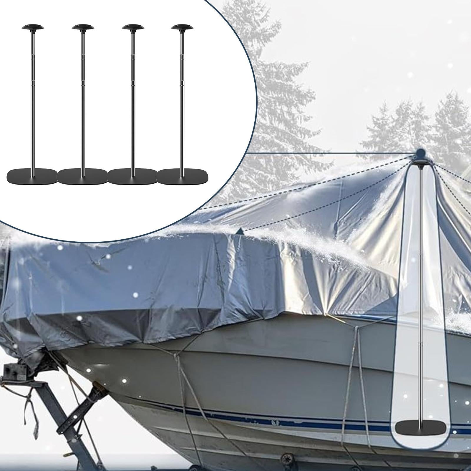 4 Pieces Boat Cover Support Pole Systems Telescoping Sturdy Stable Windproof