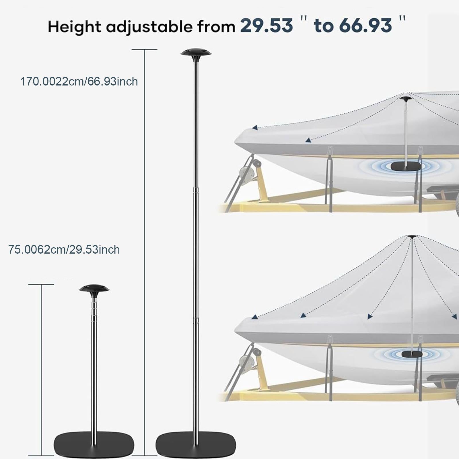 4 Pieces Boat Cover Support Pole Systems Telescoping Sturdy Stable Windproof