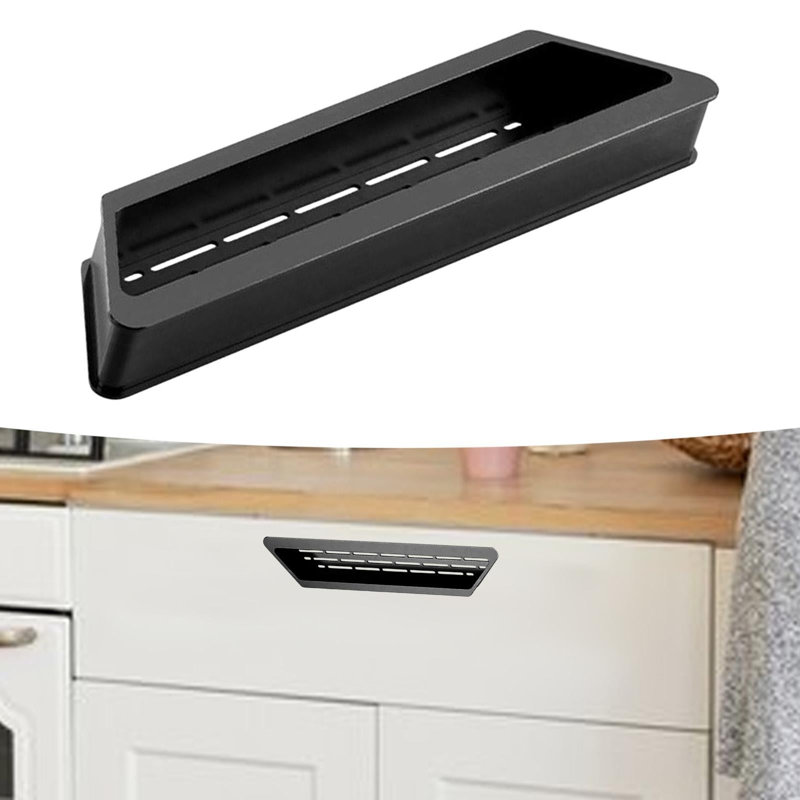Recessed Pull Mesh Pull Push Door Plate Handle for Barn Hotels Sliding Doors black