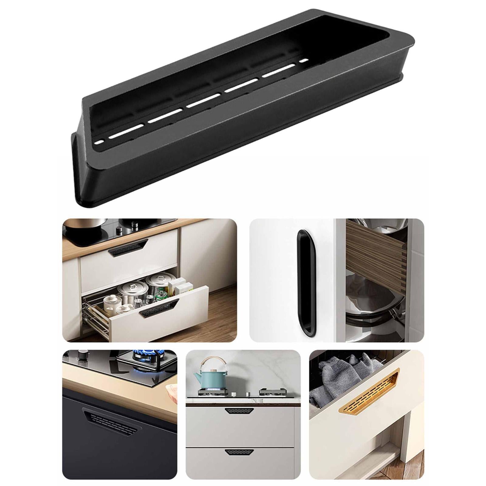 Recessed Pull Mesh Pull Push Door Plate Handle for Barn Hotels Sliding Doors black