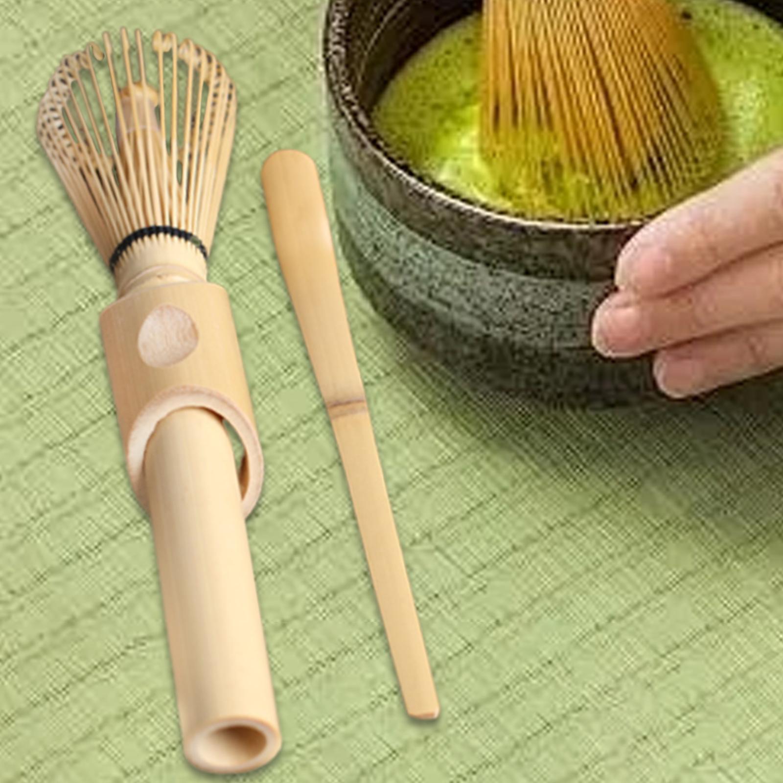 Tea Whisk Bamboo Matcha Utensil with Scoop Traditional for Tea Room Greeting