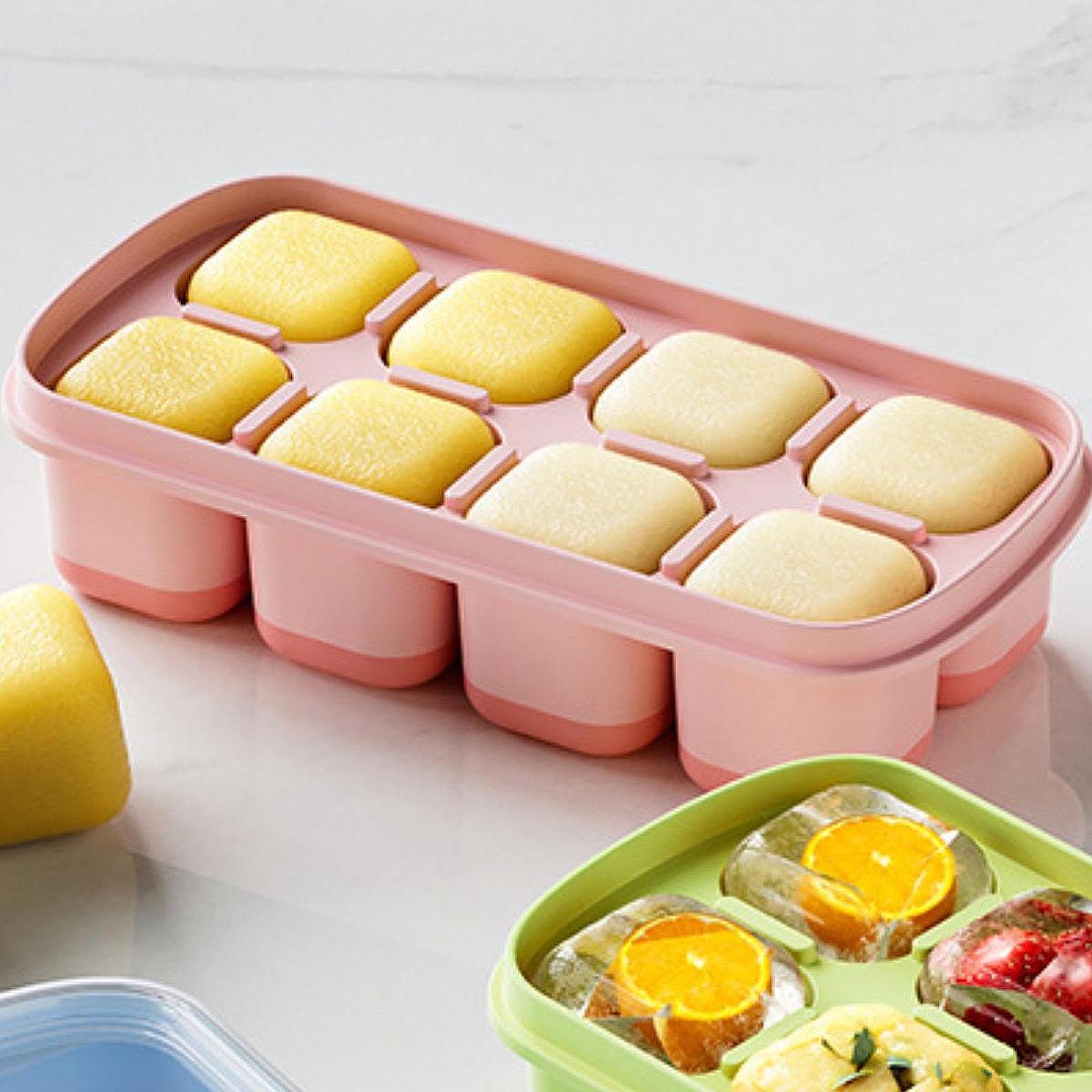 Ice Cube Tray Freezer Ice Cubes Compartment for Juice Summer Beverage Coffee Pink
