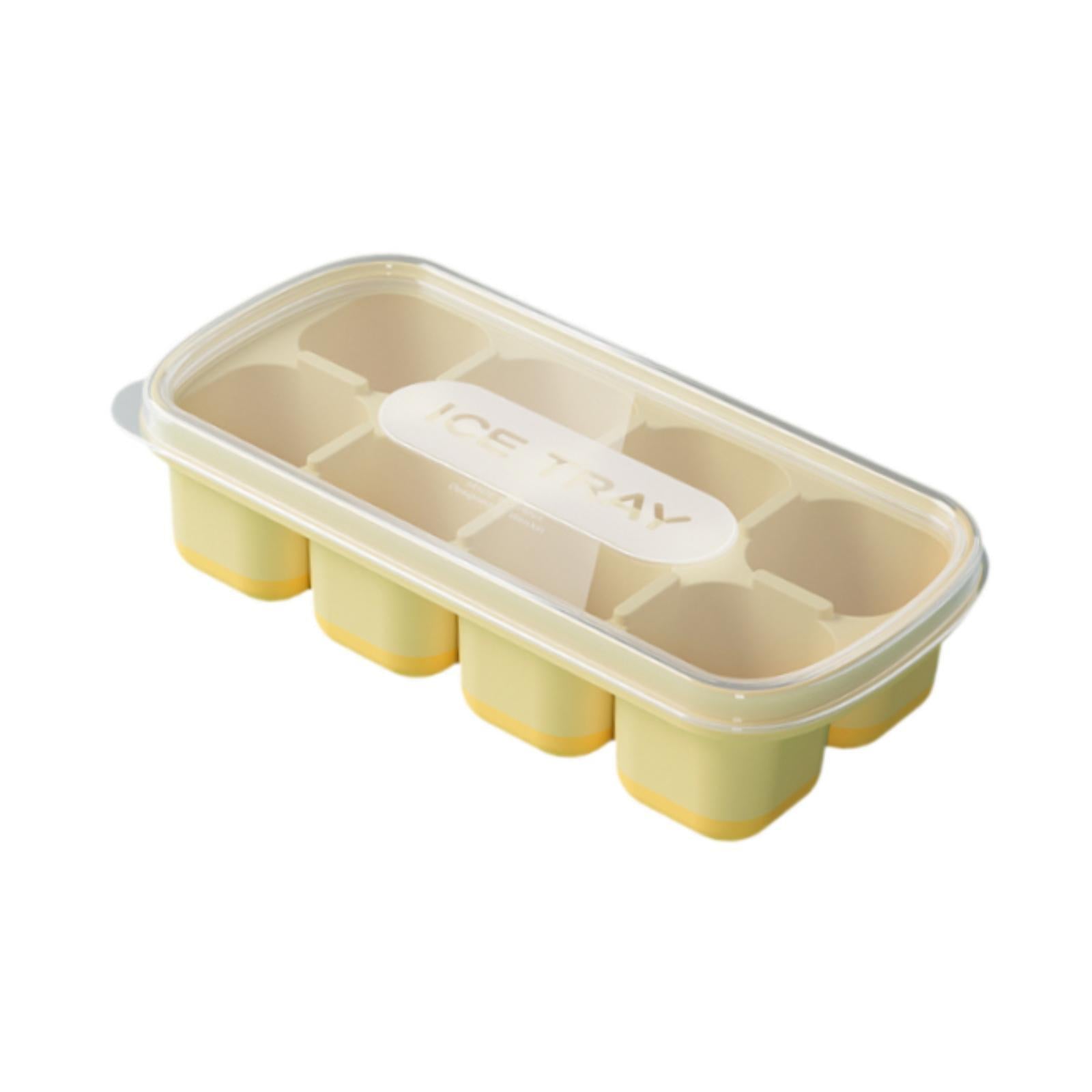 Ice Cube Tray Freezer Ice Cubes Compartment for Juice Summer Beverage Coffee Yellow