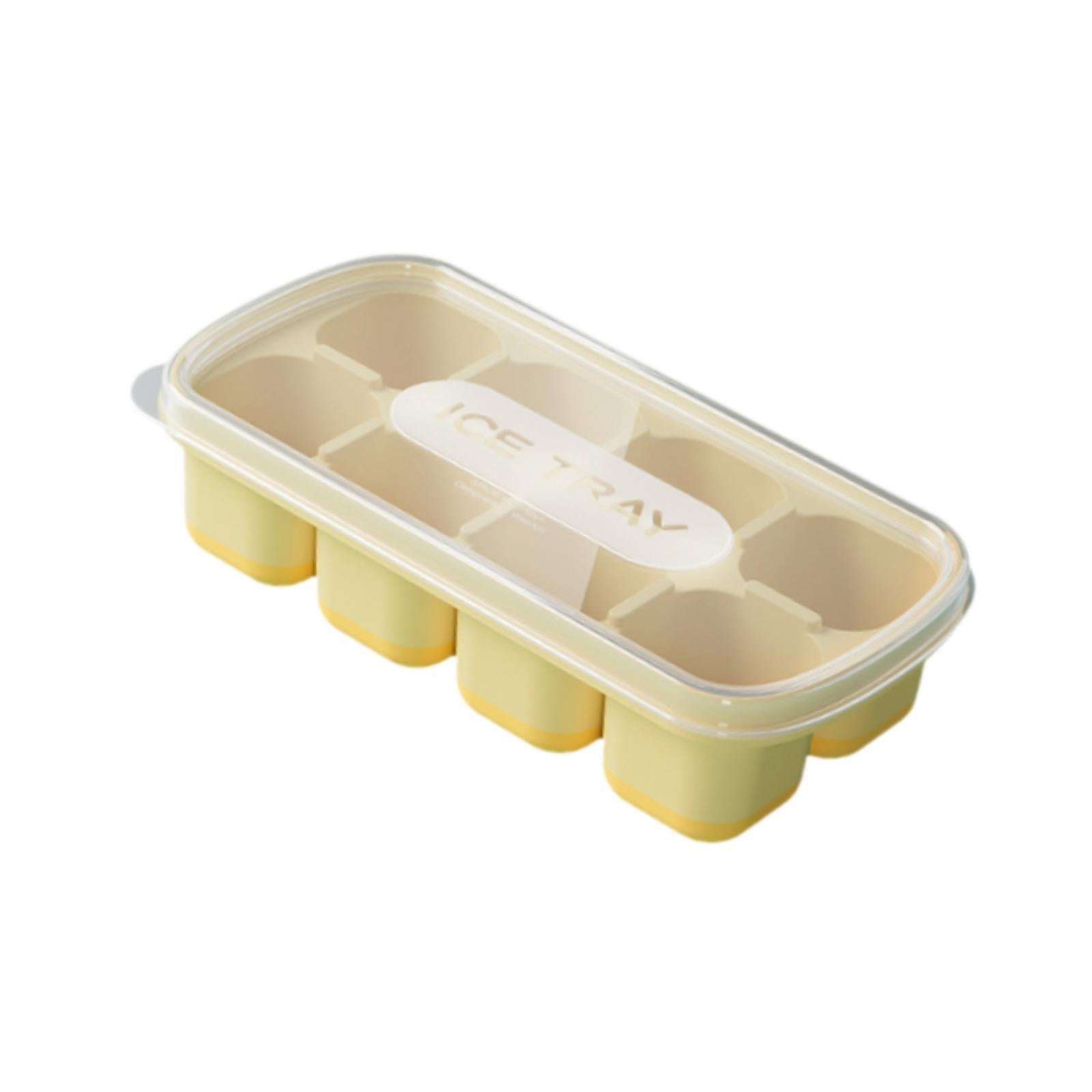 Ice Cube Tray Freezer Ice Cubes Compartment for Juice Summer Beverage Coffee Yellow