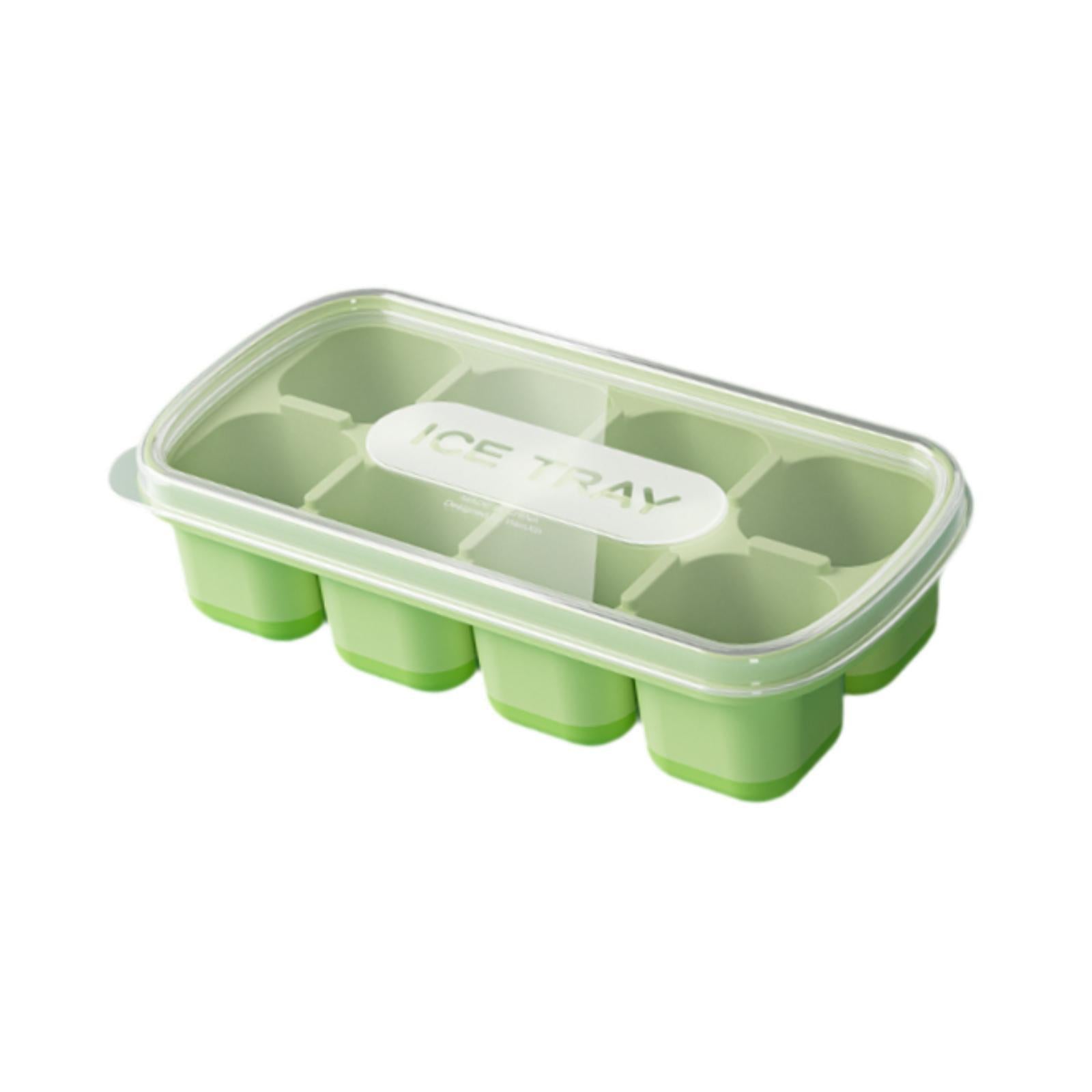 Ice Cube Tray Freezer Ice Cubes Compartment for Juice Summer Beverage Coffee Green