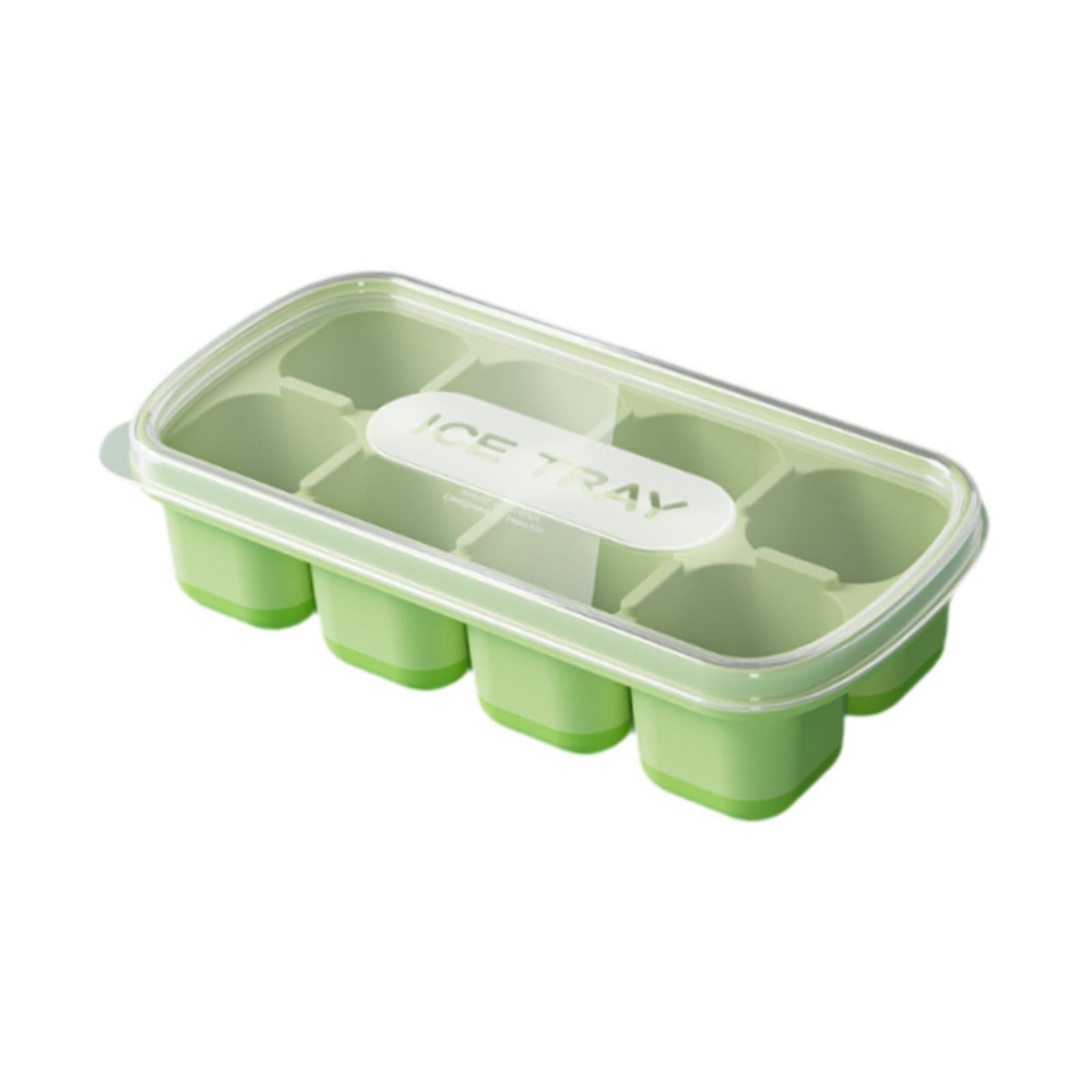Ice Cube Tray Freezer Ice Cubes Compartment for Juice Summer Beverage Coffee Green