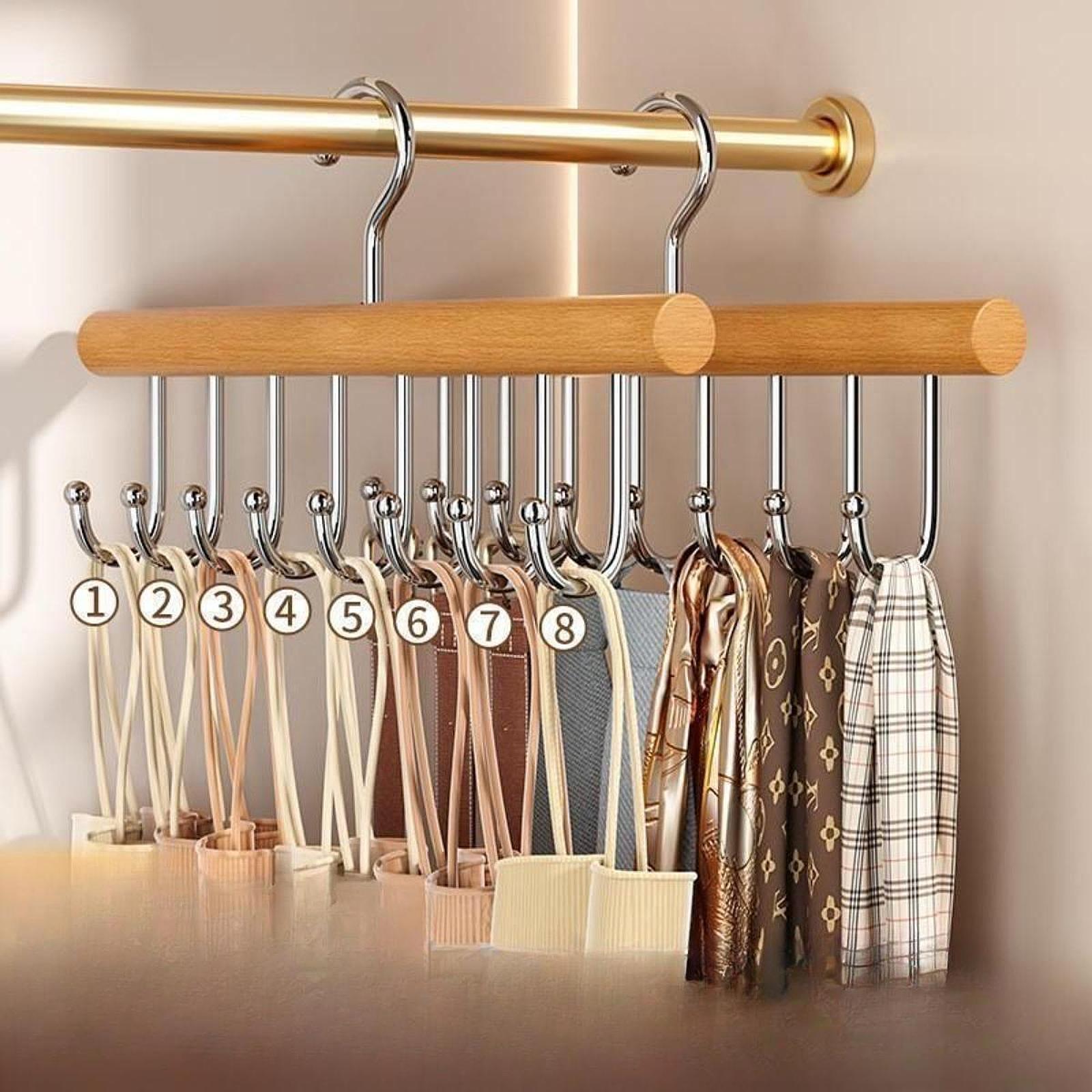 Belt Organizer for Closet Wood Stable Scarf Holder for Scarves Bags Tank Top