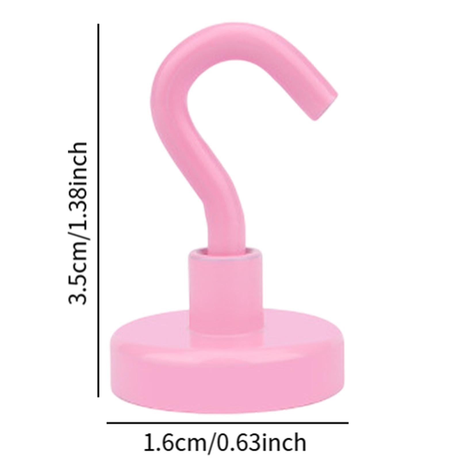 20 Pieces Magnetic Hooks Strong Hooks for Cabin Walls Beach Classroom Pink