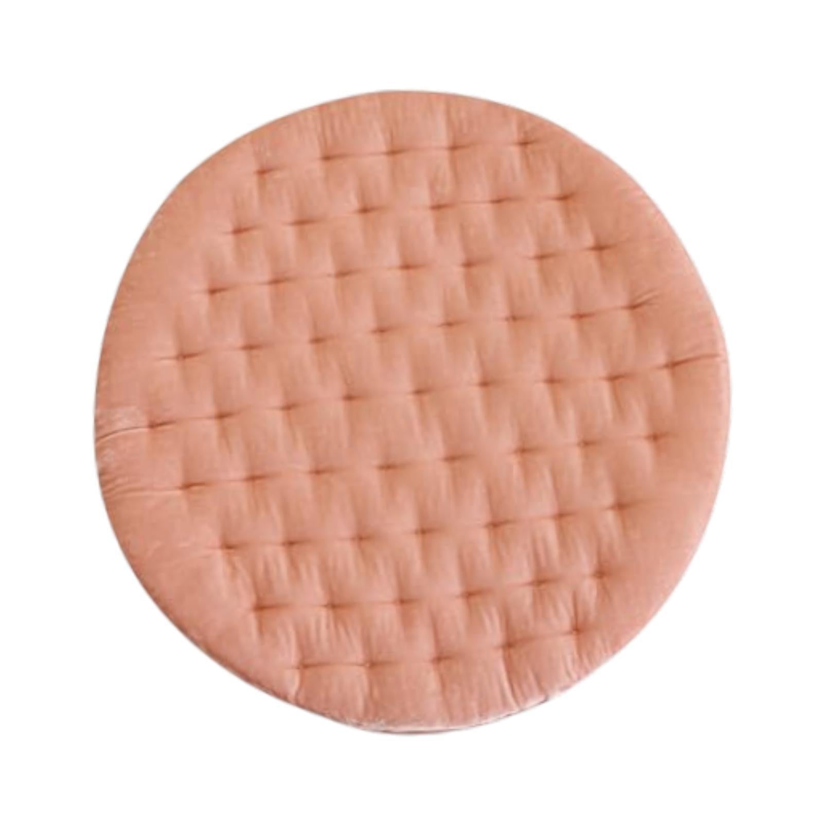 Round Chair Seat Cushion Floor Pouf Decoration for Garden Indoor Living Room Pink