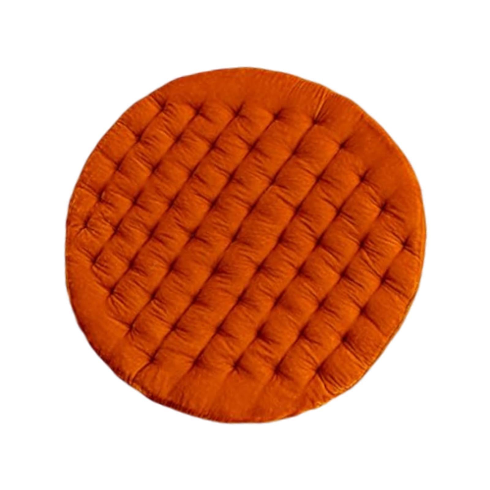 Round Chair Seat Cushion Floor Pouf Decoration for Garden Indoor Living Room Orange