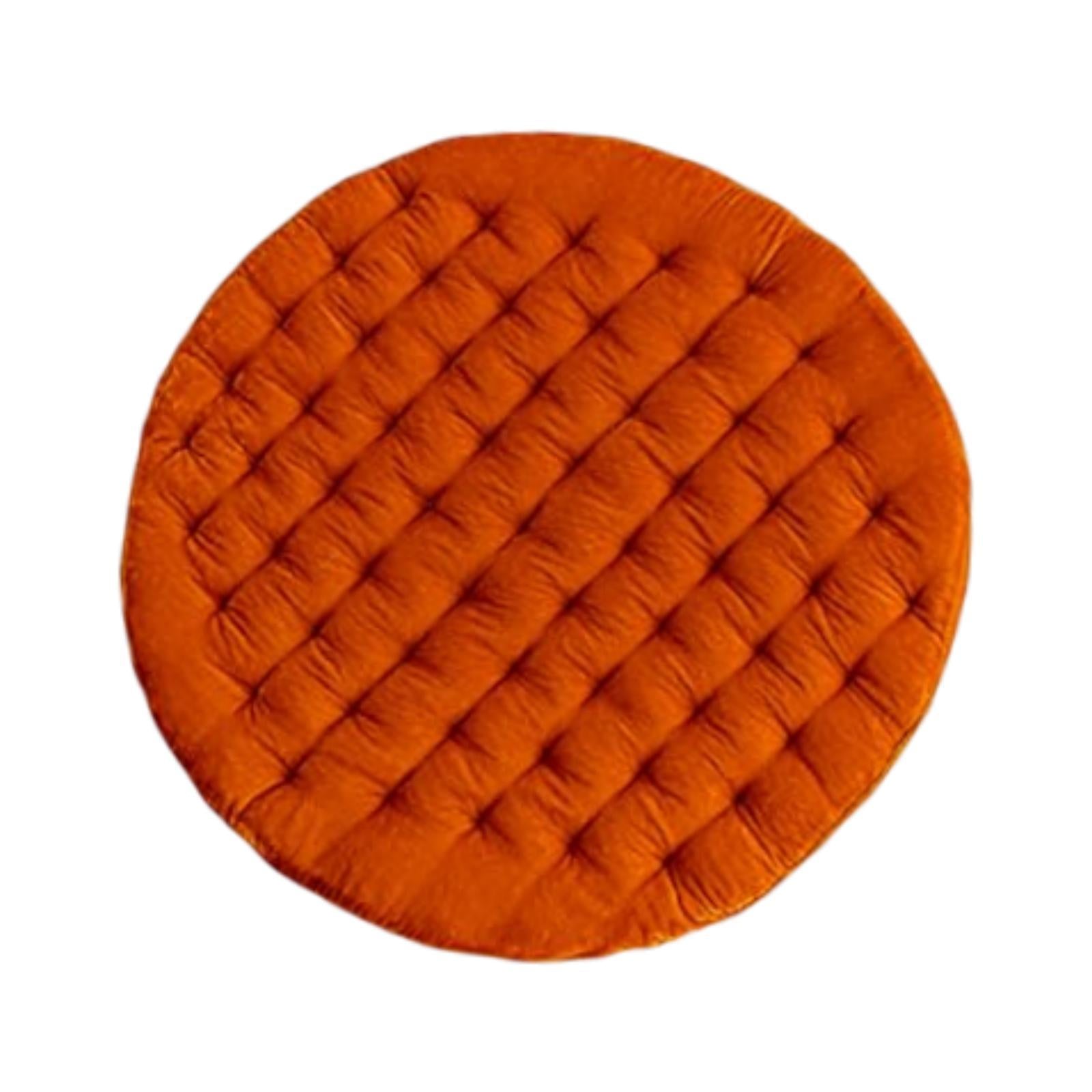 Round Chair Seat Cushion Floor Pouf Decoration for Garden Indoor Living Room Orange