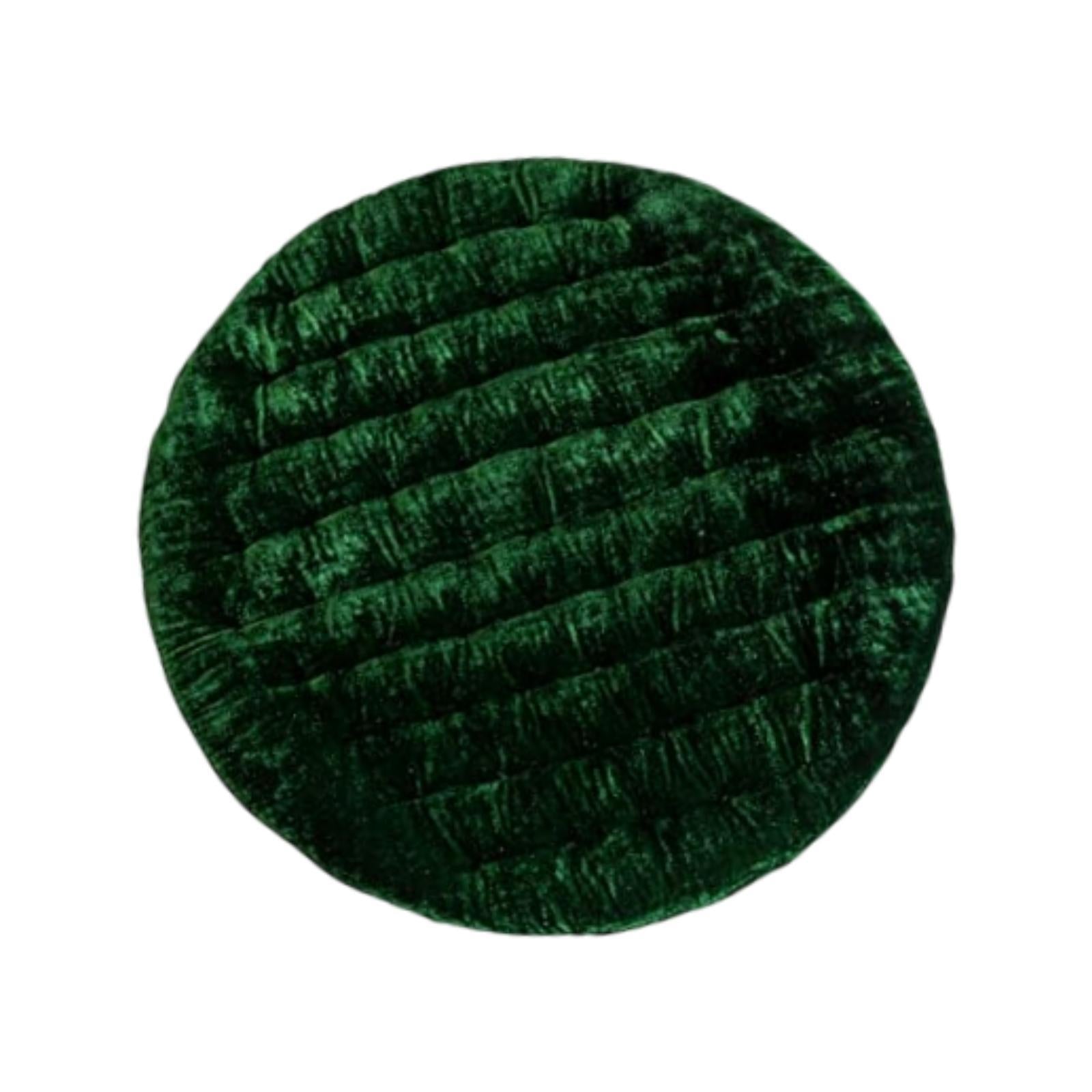 Round Chair Seat Cushion Floor Pouf Decoration for Garden Indoor Living Room Dark Green