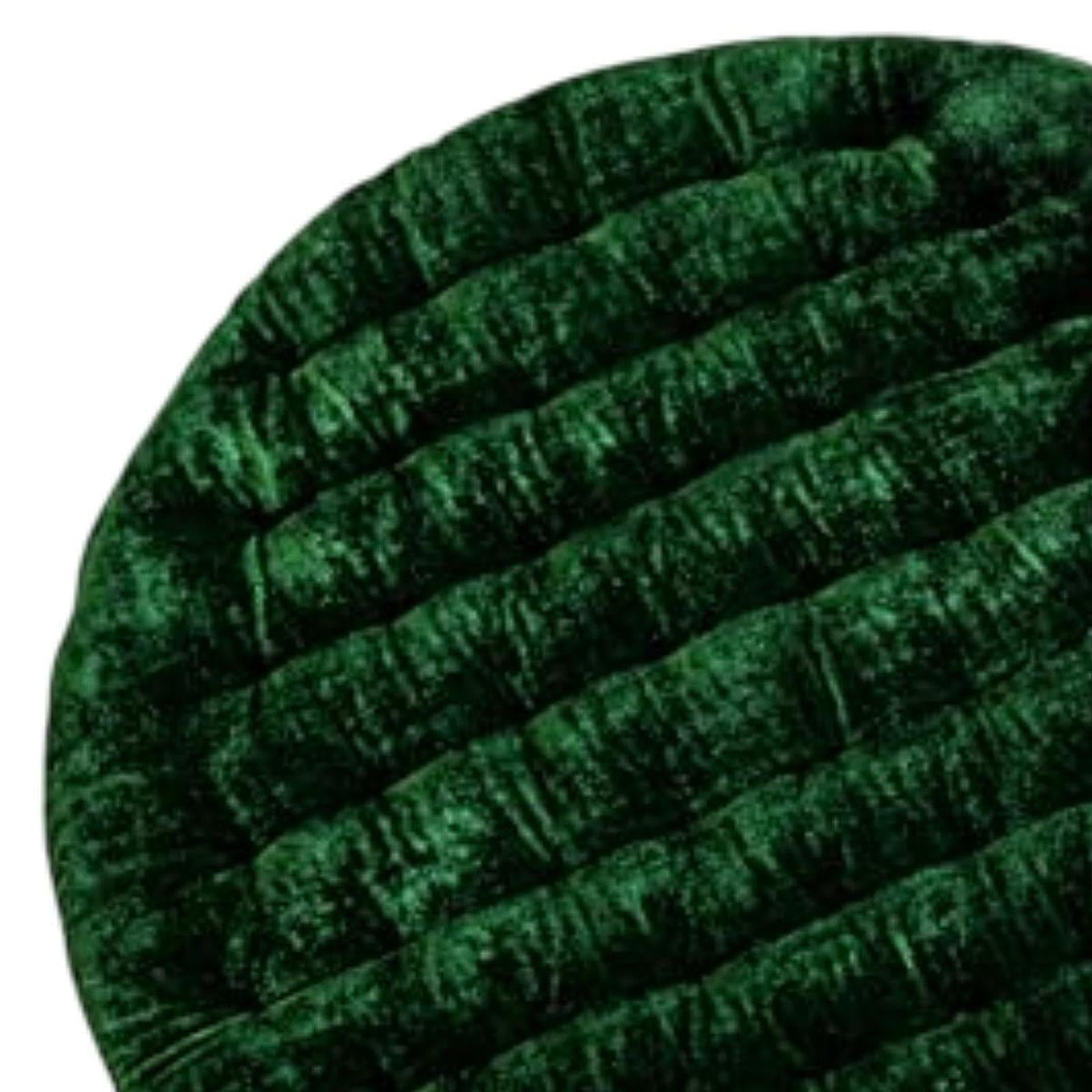 Round Chair Seat Cushion Floor Pouf Decoration for Garden Indoor Living Room Dark Green