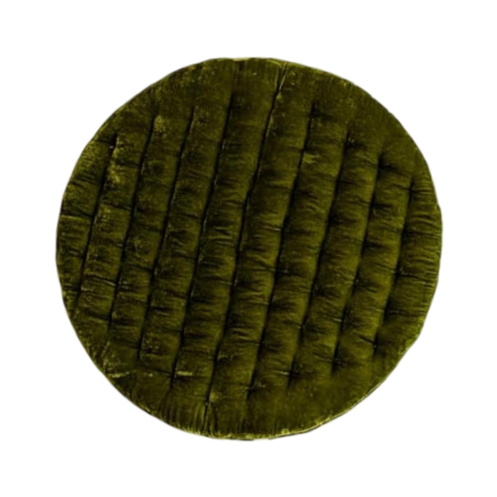 Round Chair Seat Cushion Floor Pouf Decoration for Garden Indoor Living Room Green