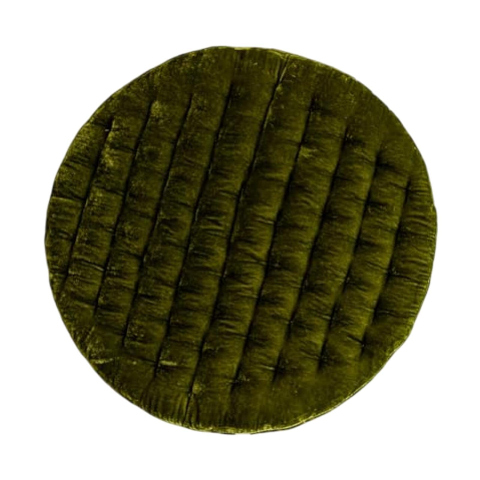 Round Chair Seat Cushion Floor Pouf Decoration for Garden Indoor Living Room Green