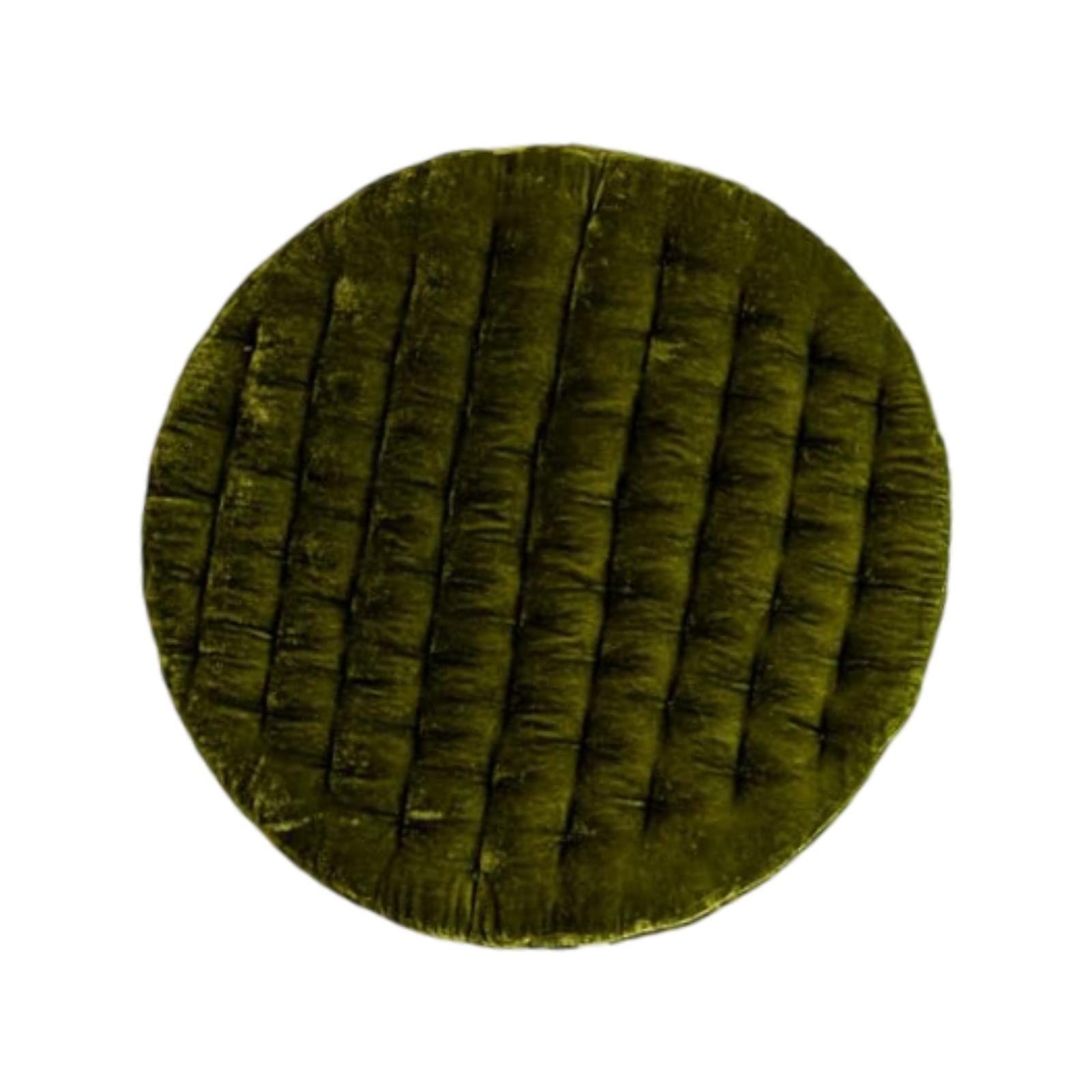 Round Chair Seat Cushion Floor Pouf Decoration for Garden Indoor Living Room Green