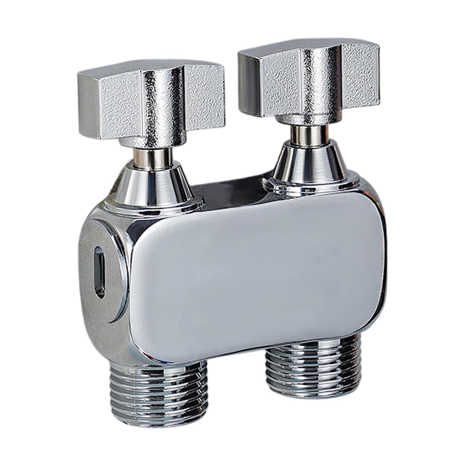 1in 2 out Double Control Valve Multifunctional Independent Switch Accessories Silver