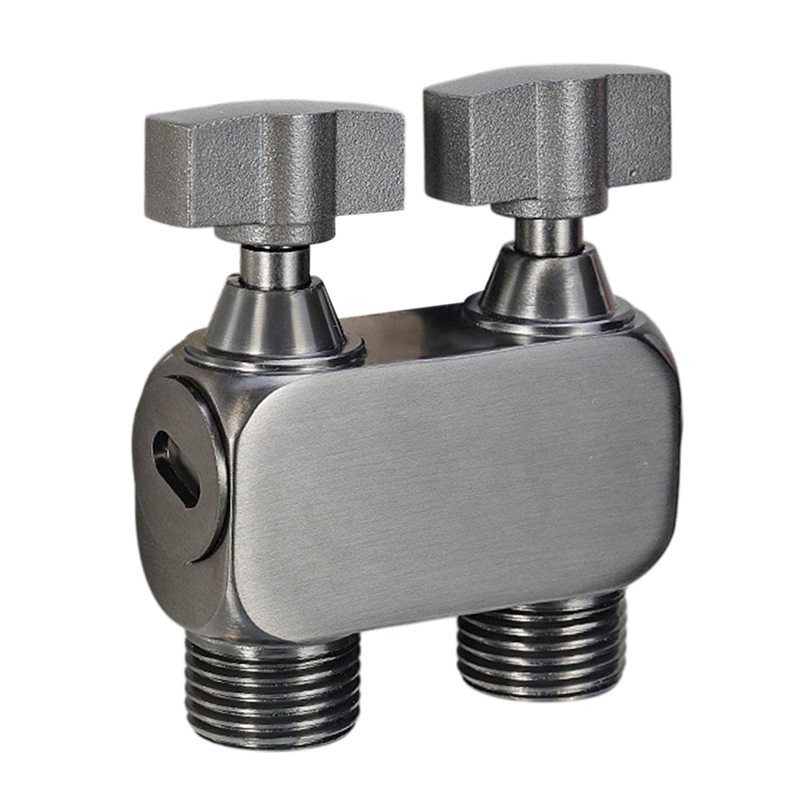 1in 2 out Double Control Valve Multifunctional Independent Switch Accessories Gray