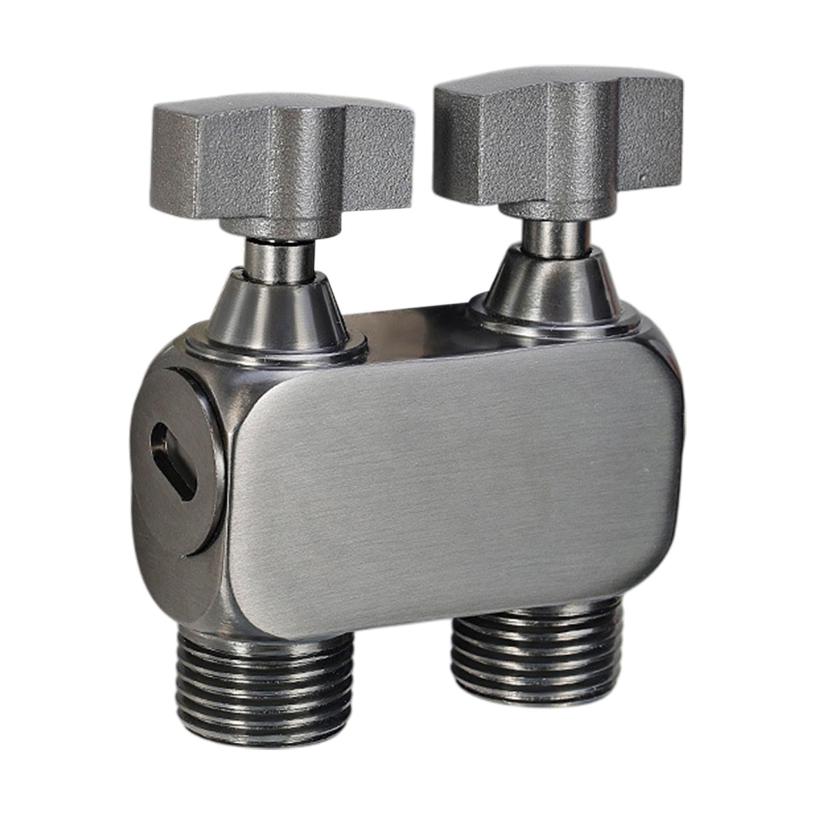 1in 2 out Double Control Valve Multifunctional Independent Switch Accessories Gray
